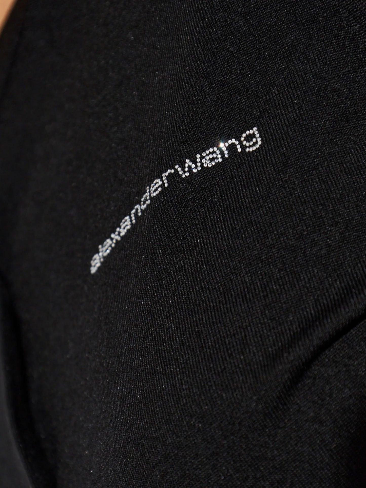 crystal hotfix logo crewneck cardigan