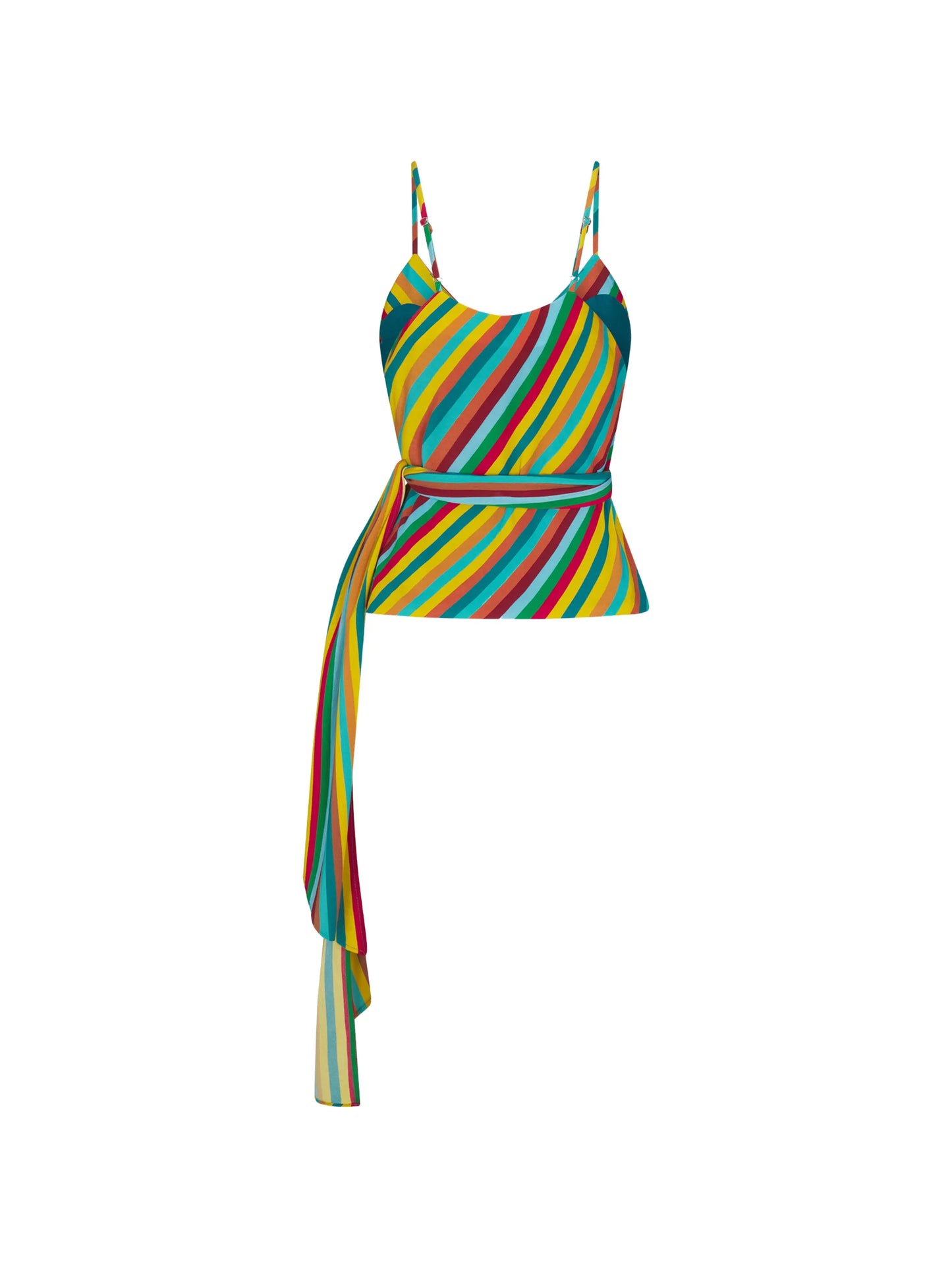 Marlowe striped wrap tank top