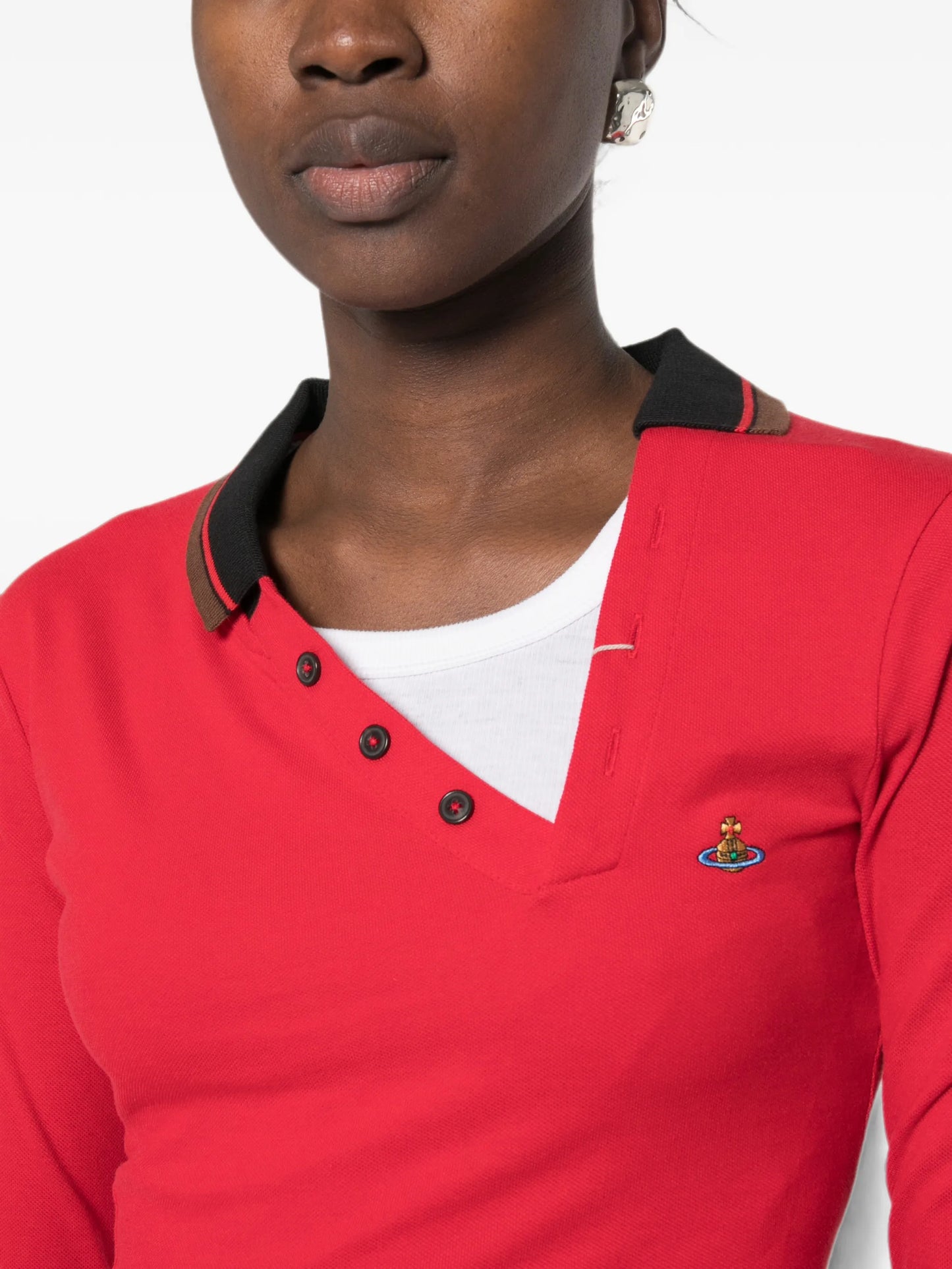 Glory asymmetric-collar polo shirt