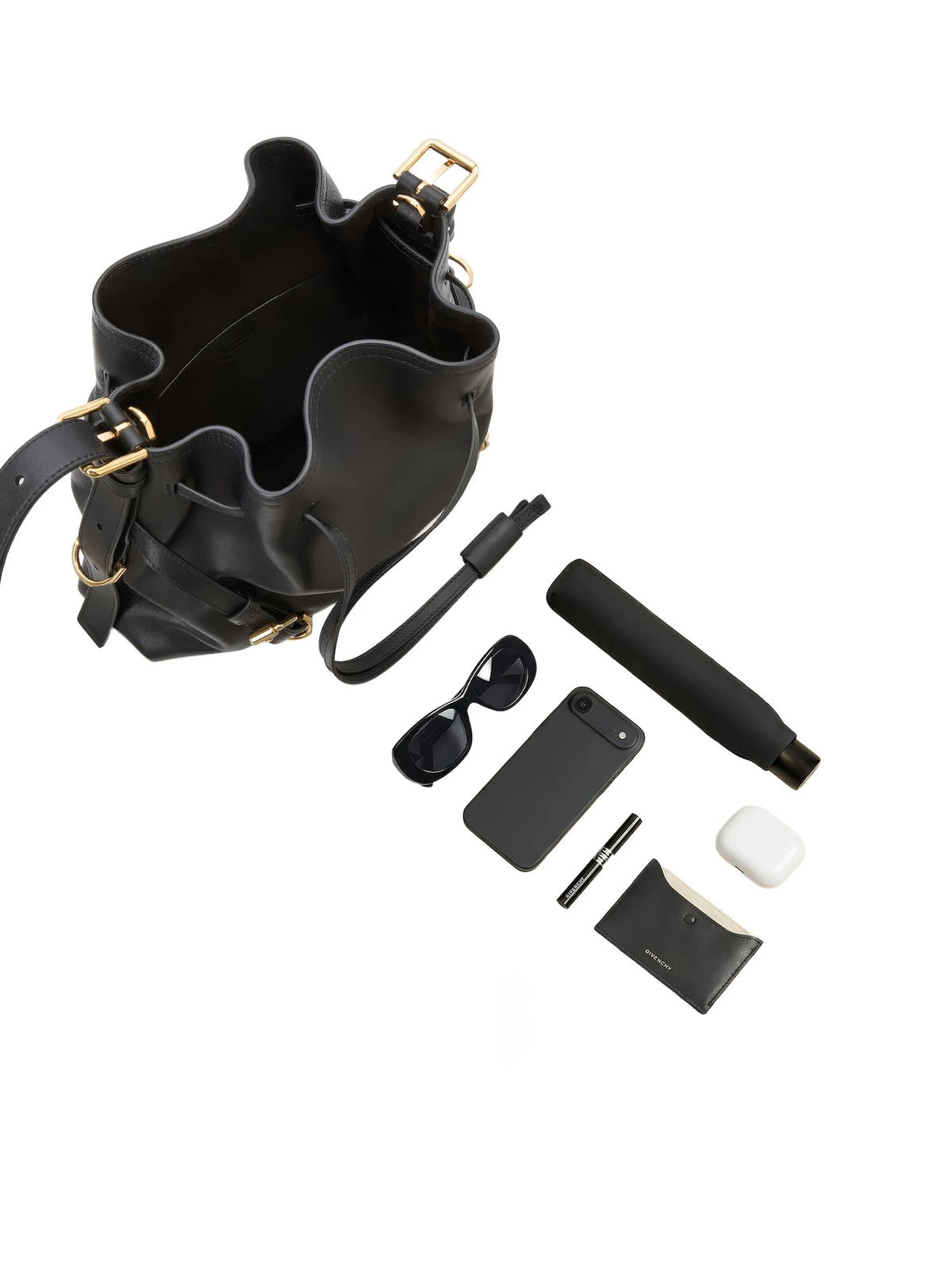 small Voyou bucket bag in shiny leather