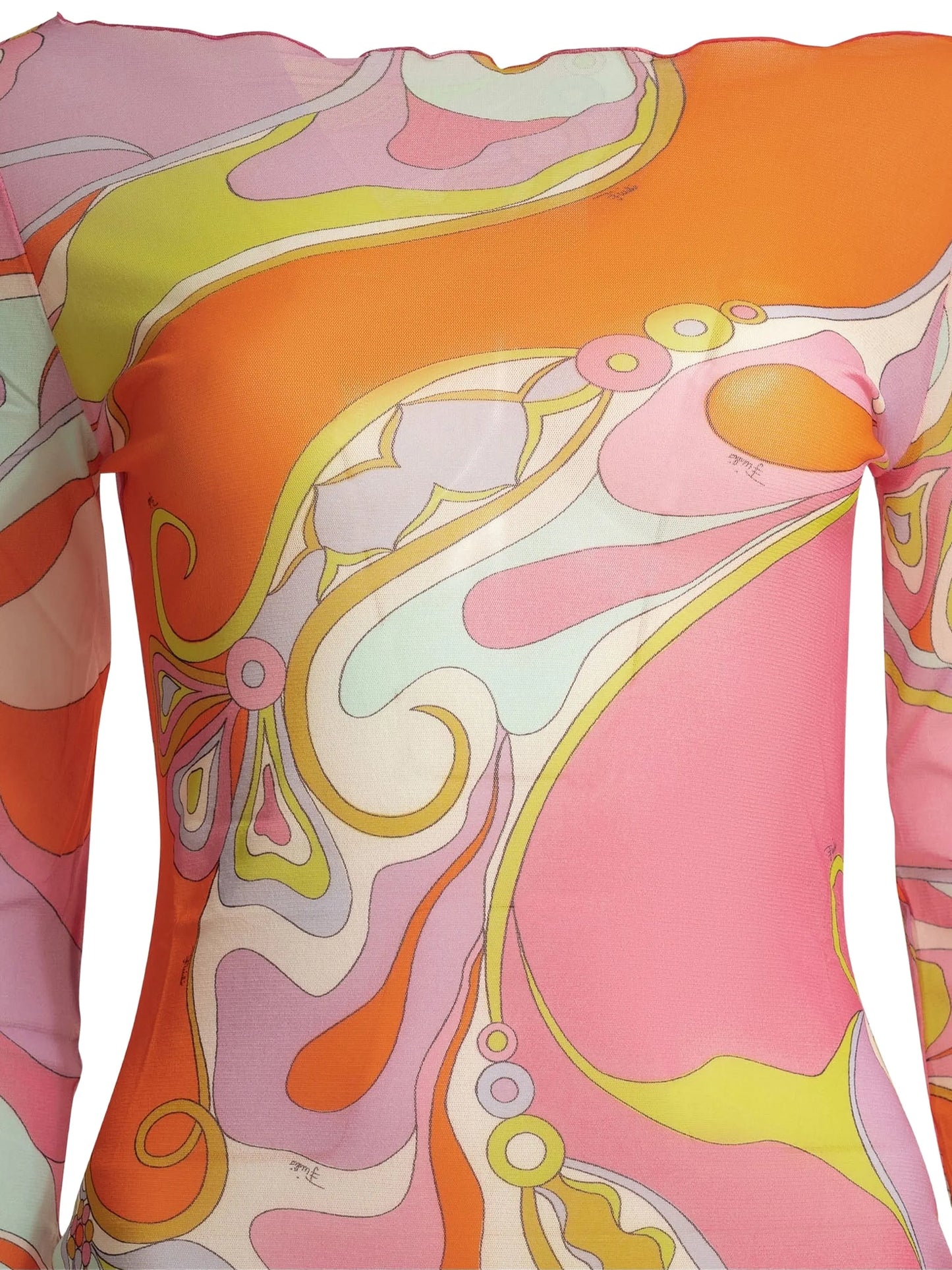 Iride-print boat-neck dress