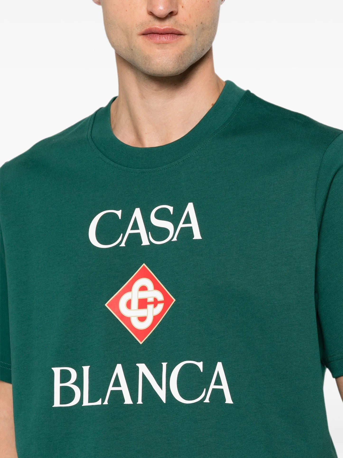 green Casablanca Diamond logo short sleeve T‑shirt