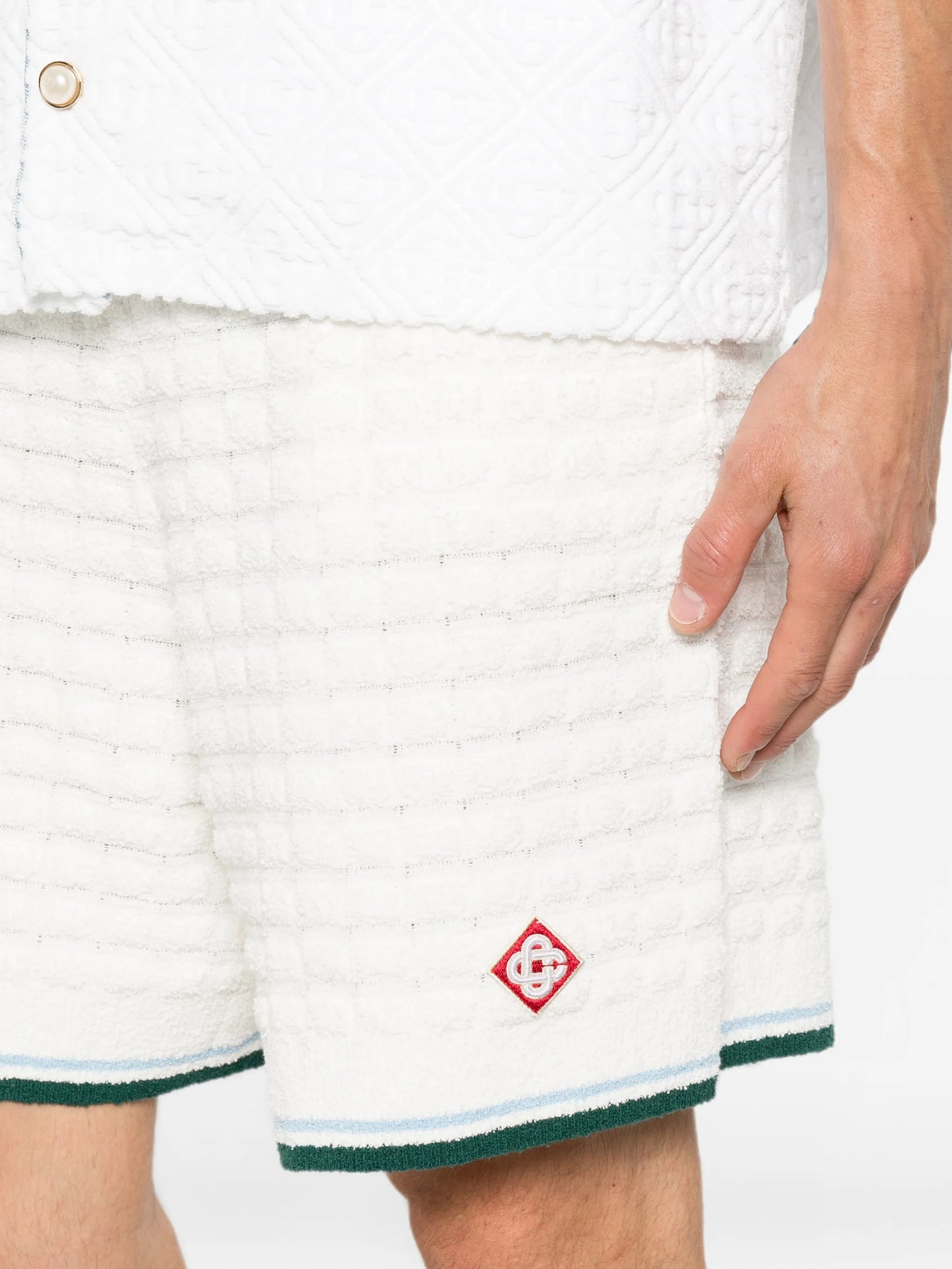 terry-cloth drawstring-fastening shorts