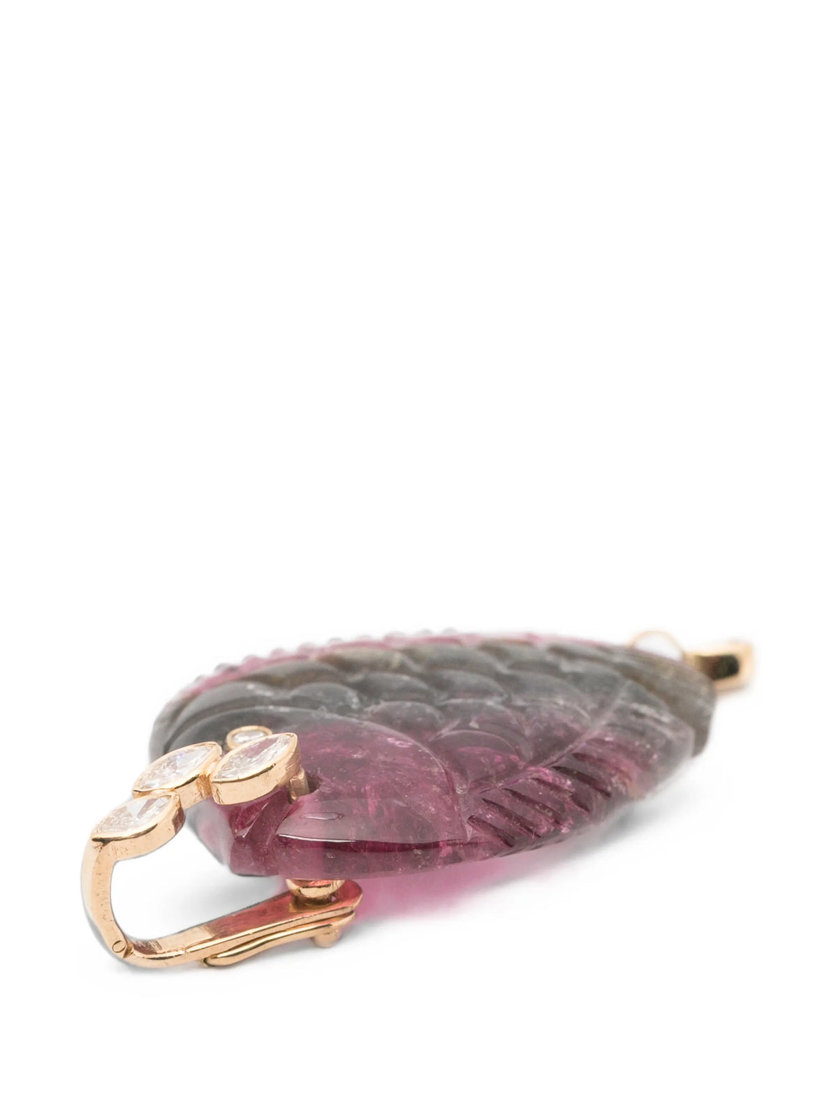 tourmaline and diamond fish pendant