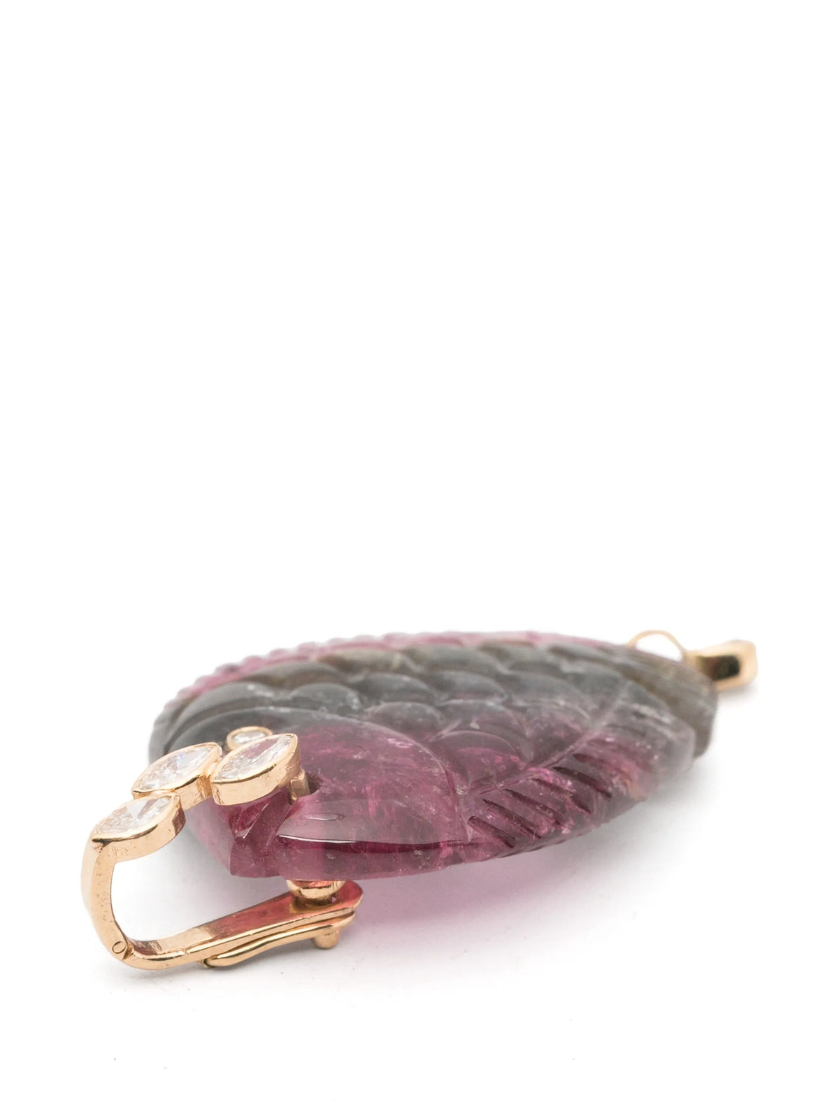 tourmaline and diamond fish pendant