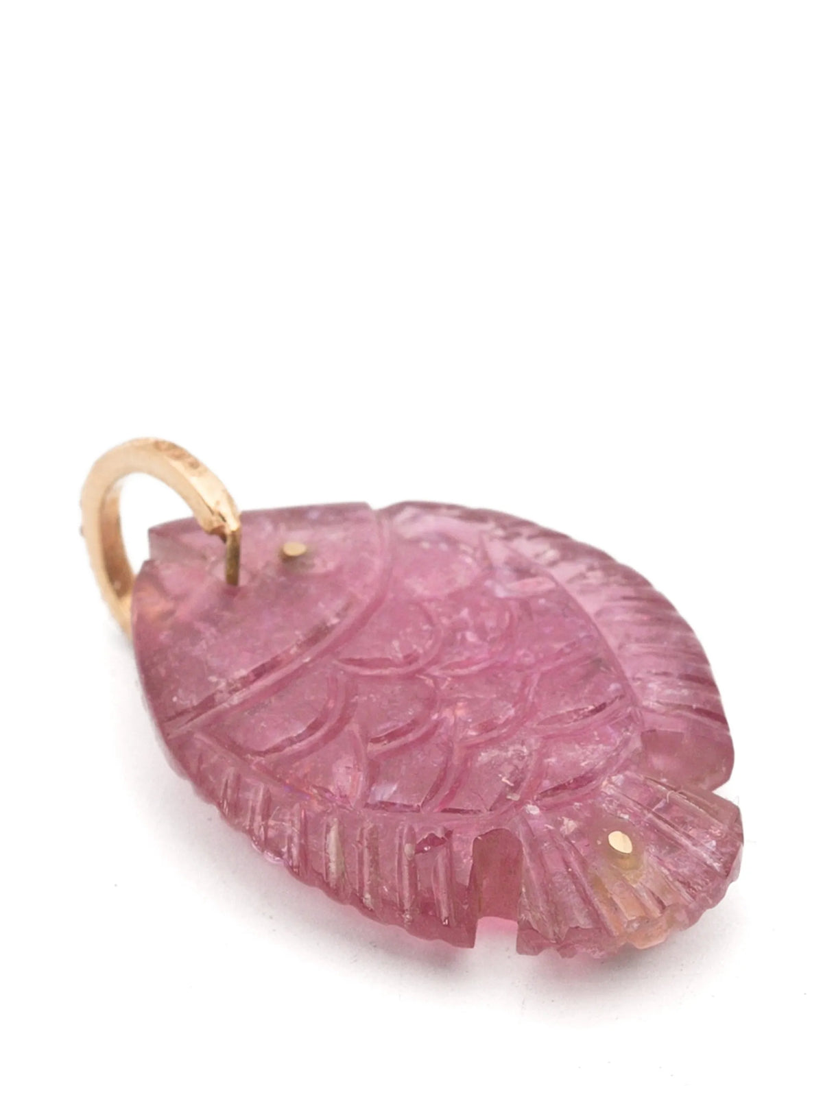 small tourmaline and diamond fish pendant