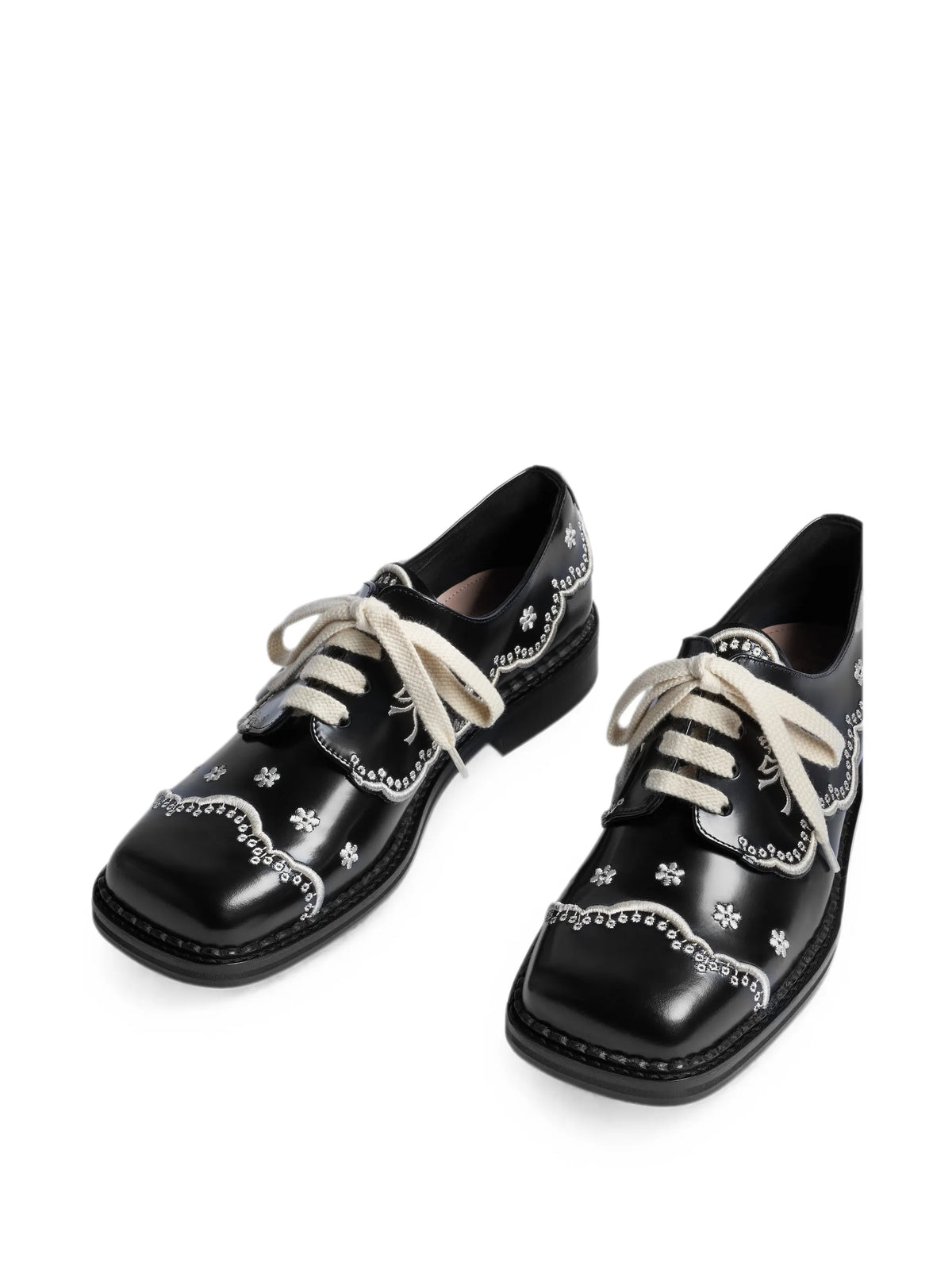 floral-lace Derby shoes
