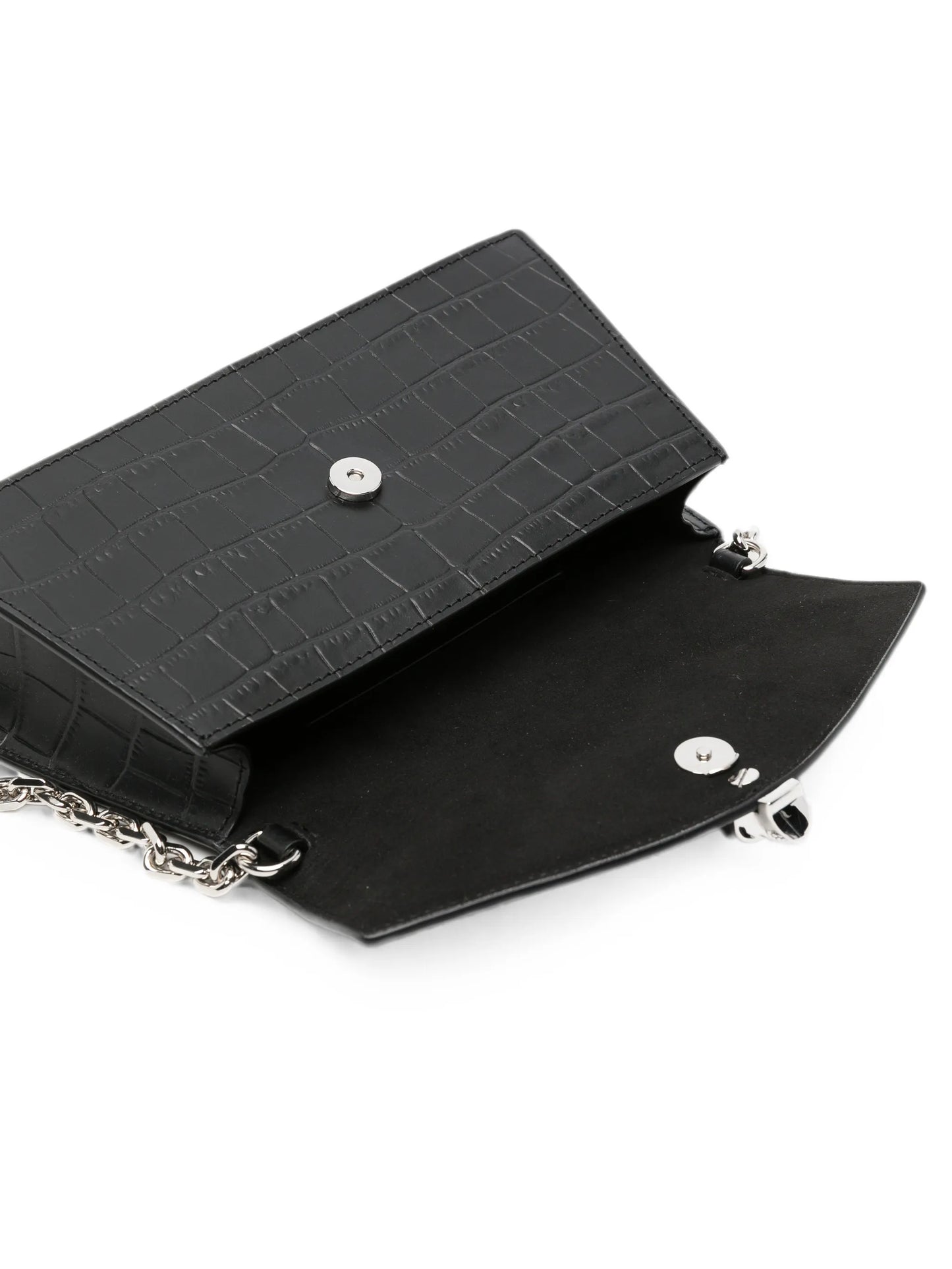 Skull mini shoulder bag in black