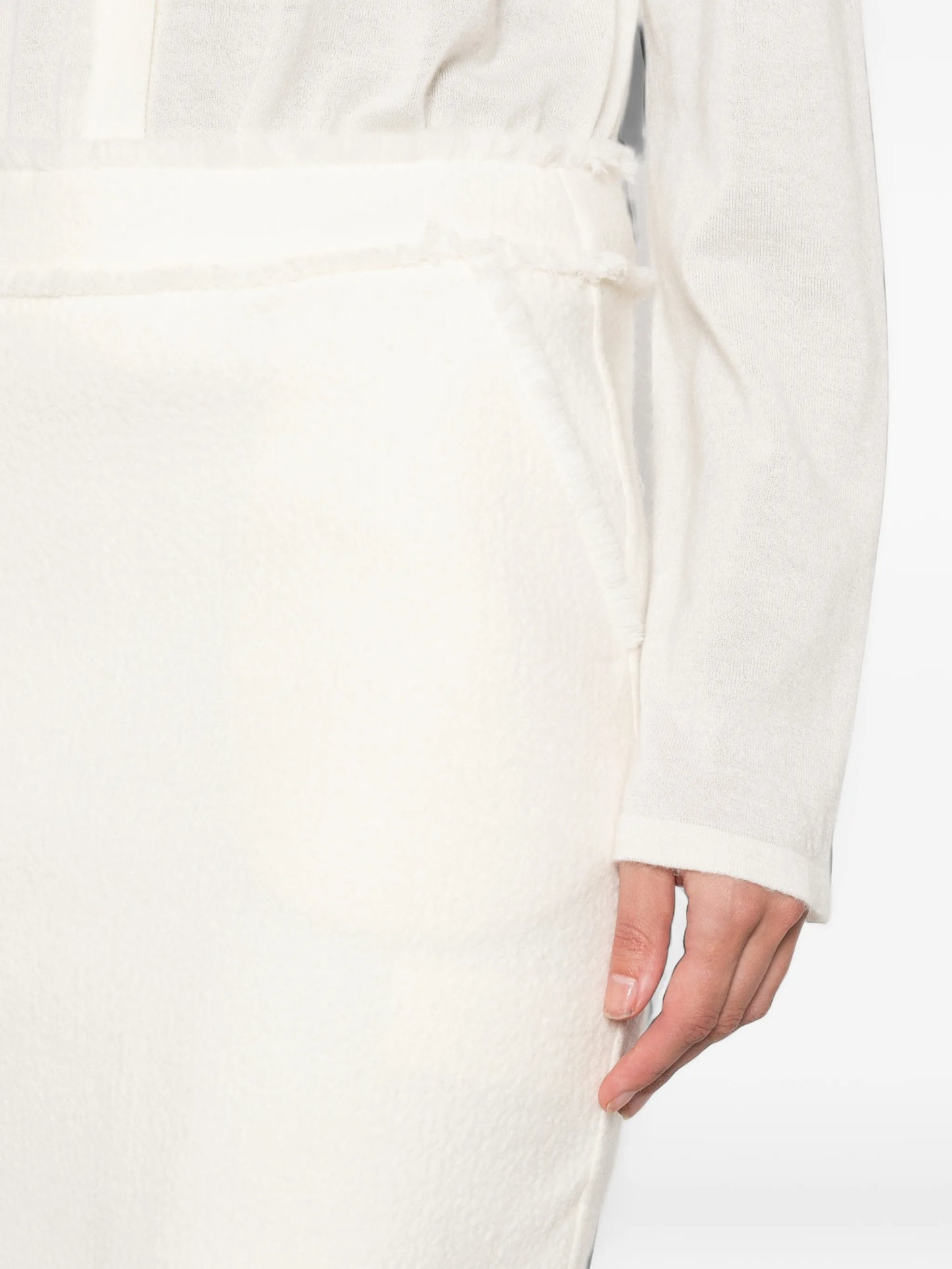 frayed-edge mini skirt
