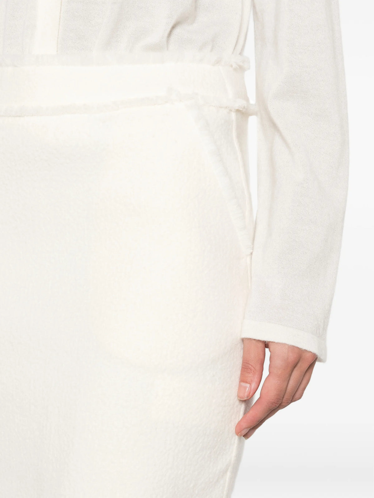 frayed-edge mini skirt