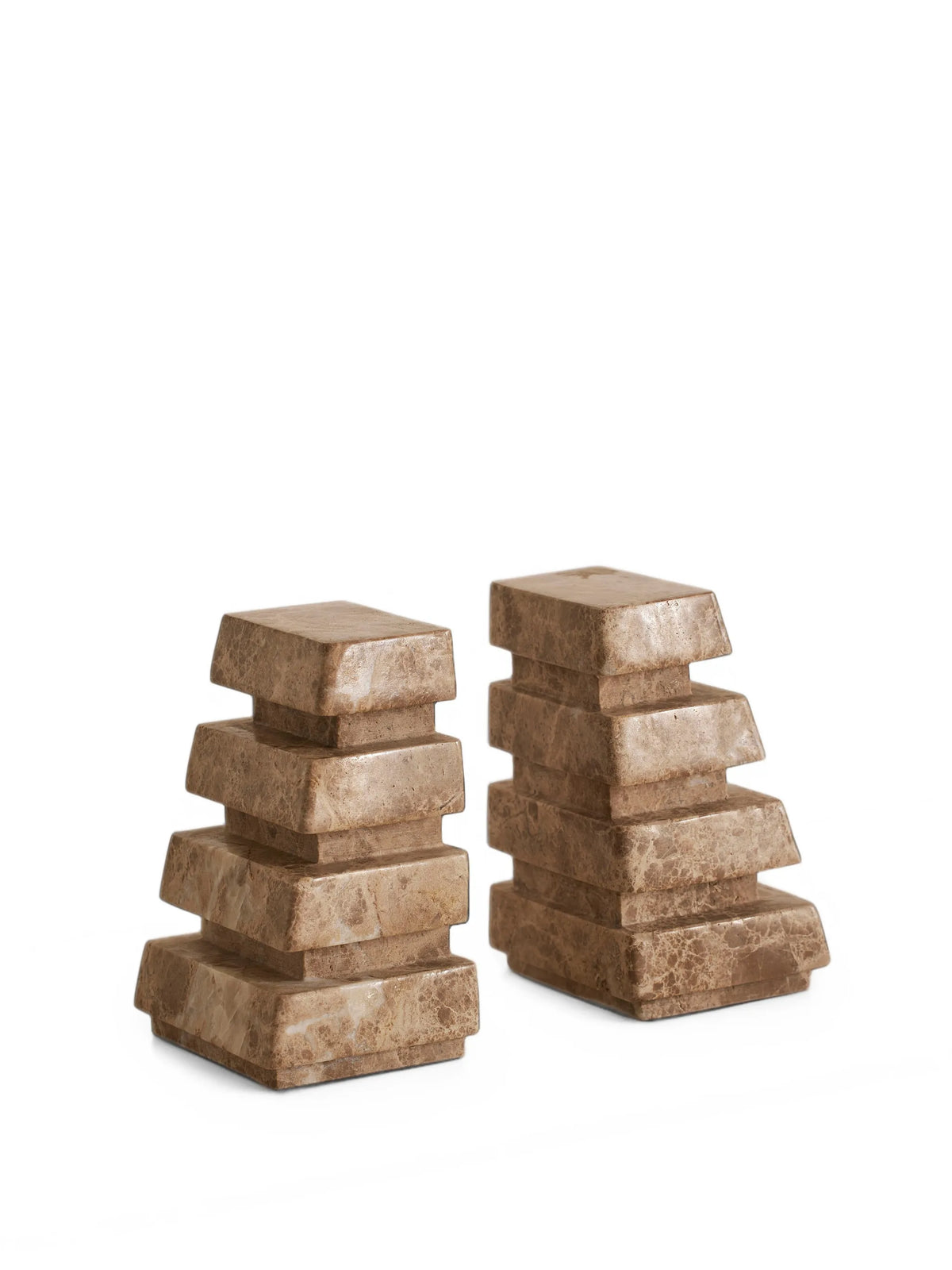 Alderman Emperador marble bookends set