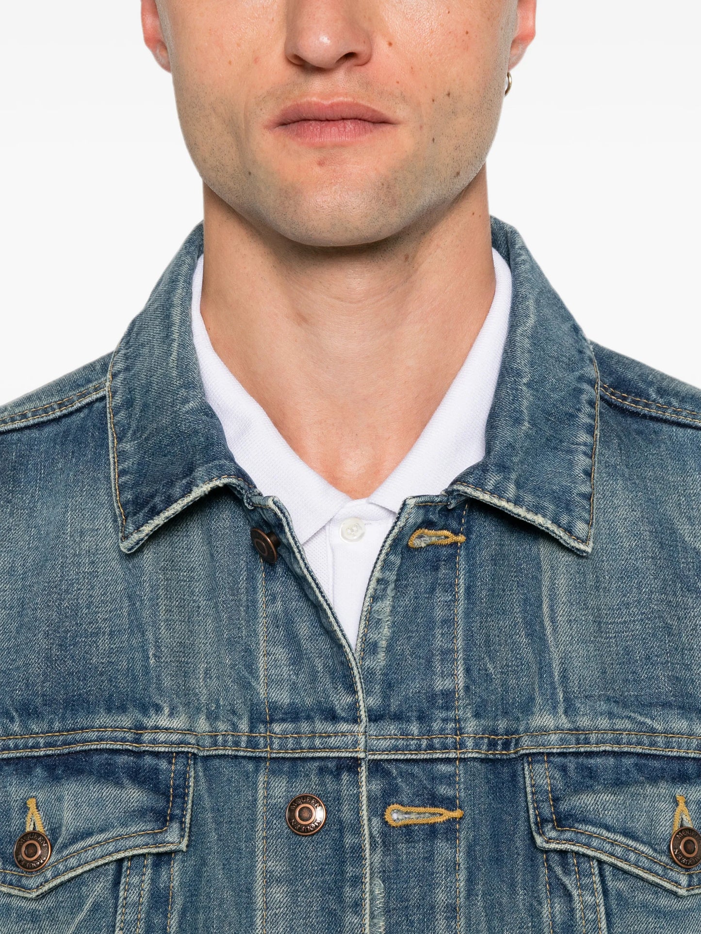 denim jacket in washed blue