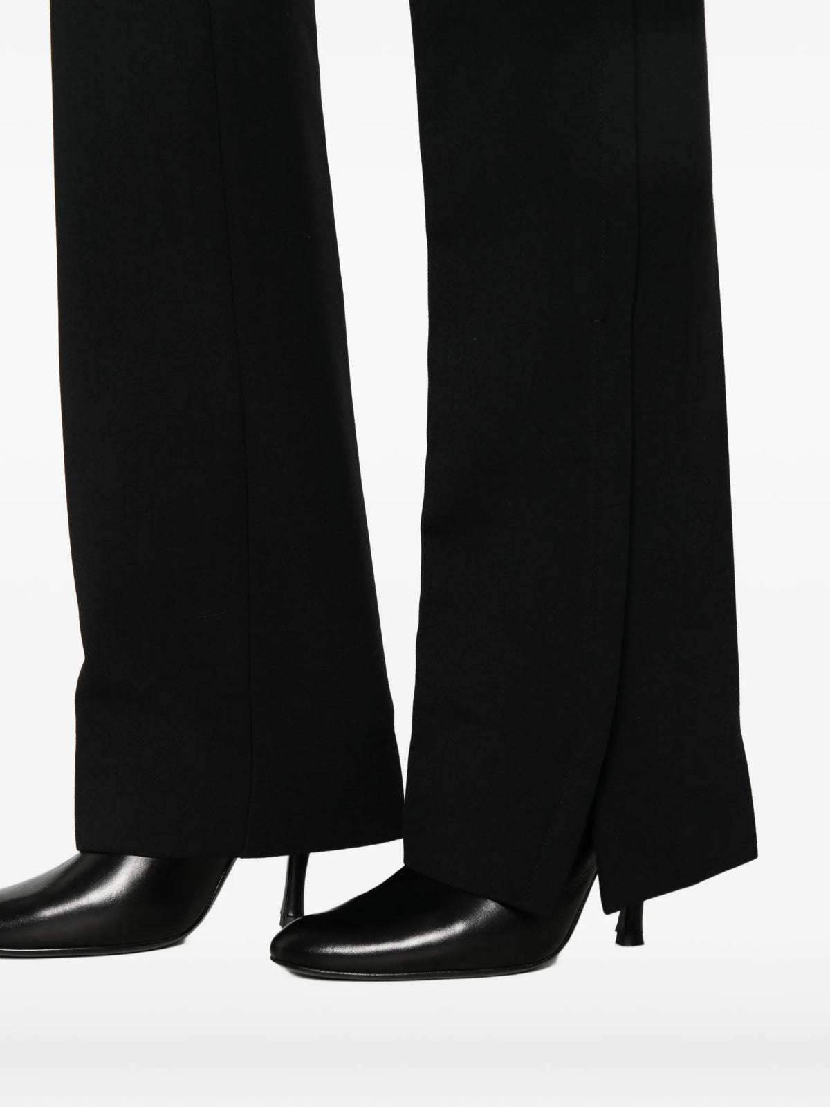 high-waisted slit-hem trousers