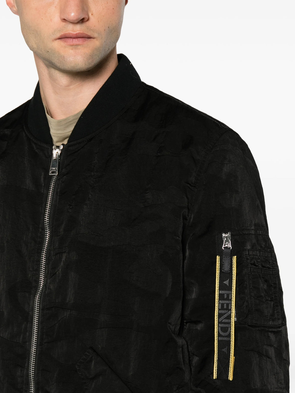 logo-tape bomber jacket