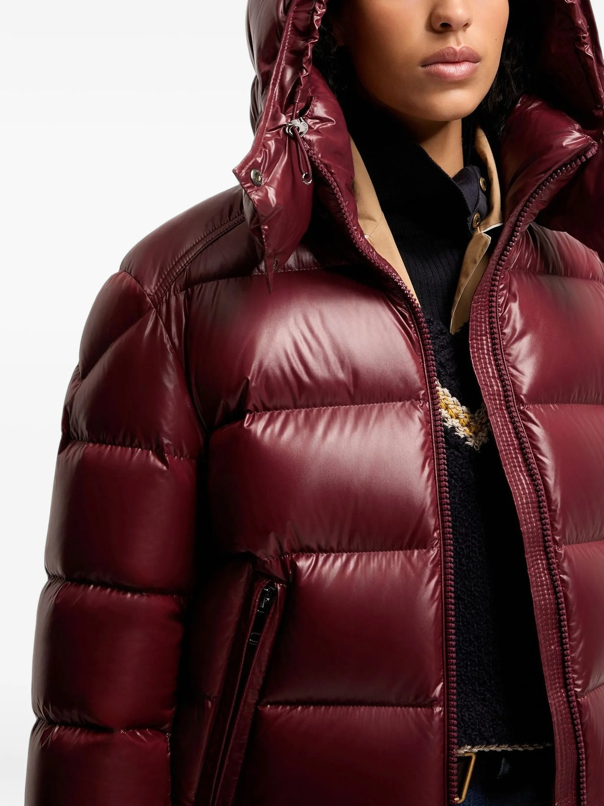 Maire hooded short down jacket