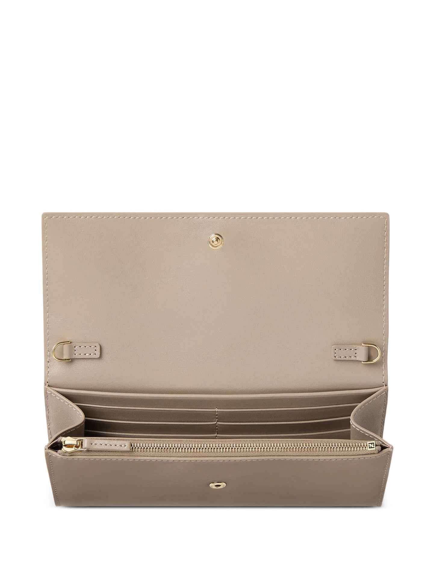 dove gray leather chain wallet