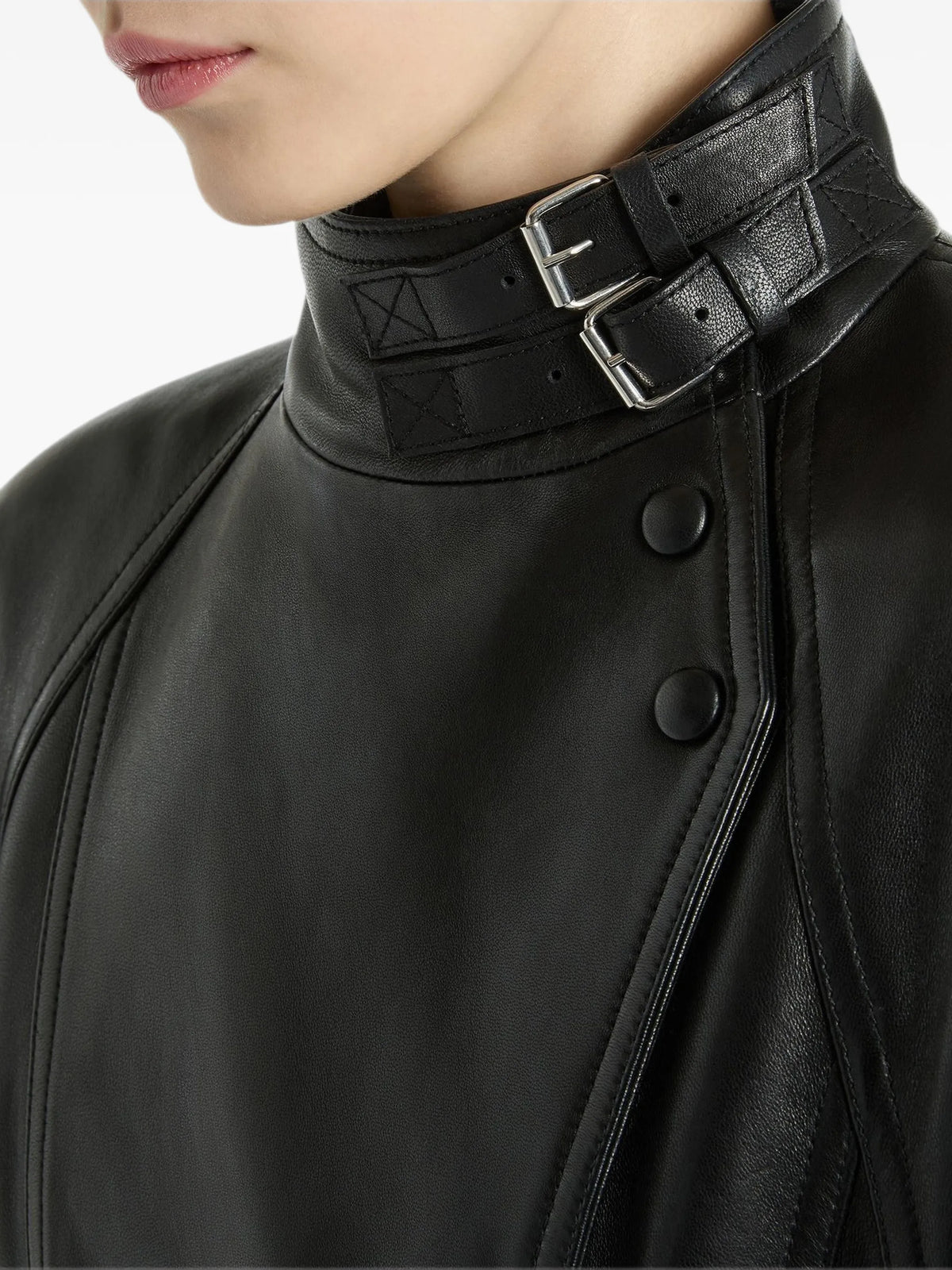 lambskin peplum jacket