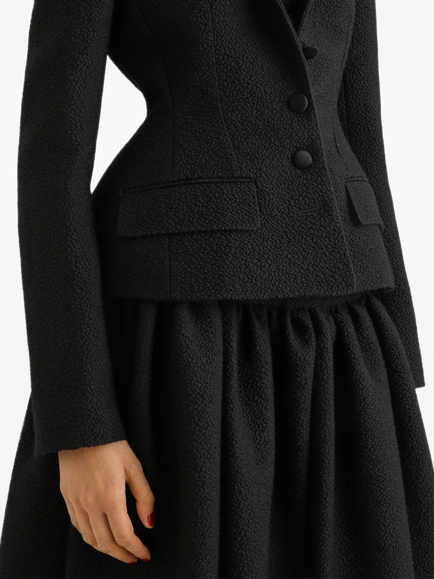 button-down wool jacket
