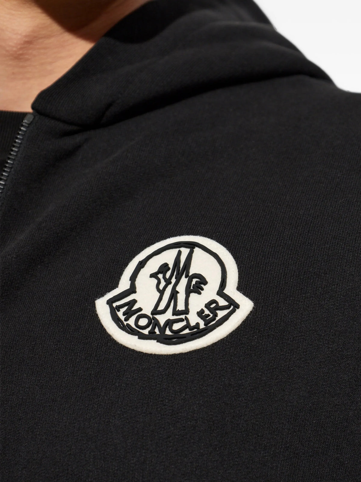 sketched logo zip-up cotton hoodie