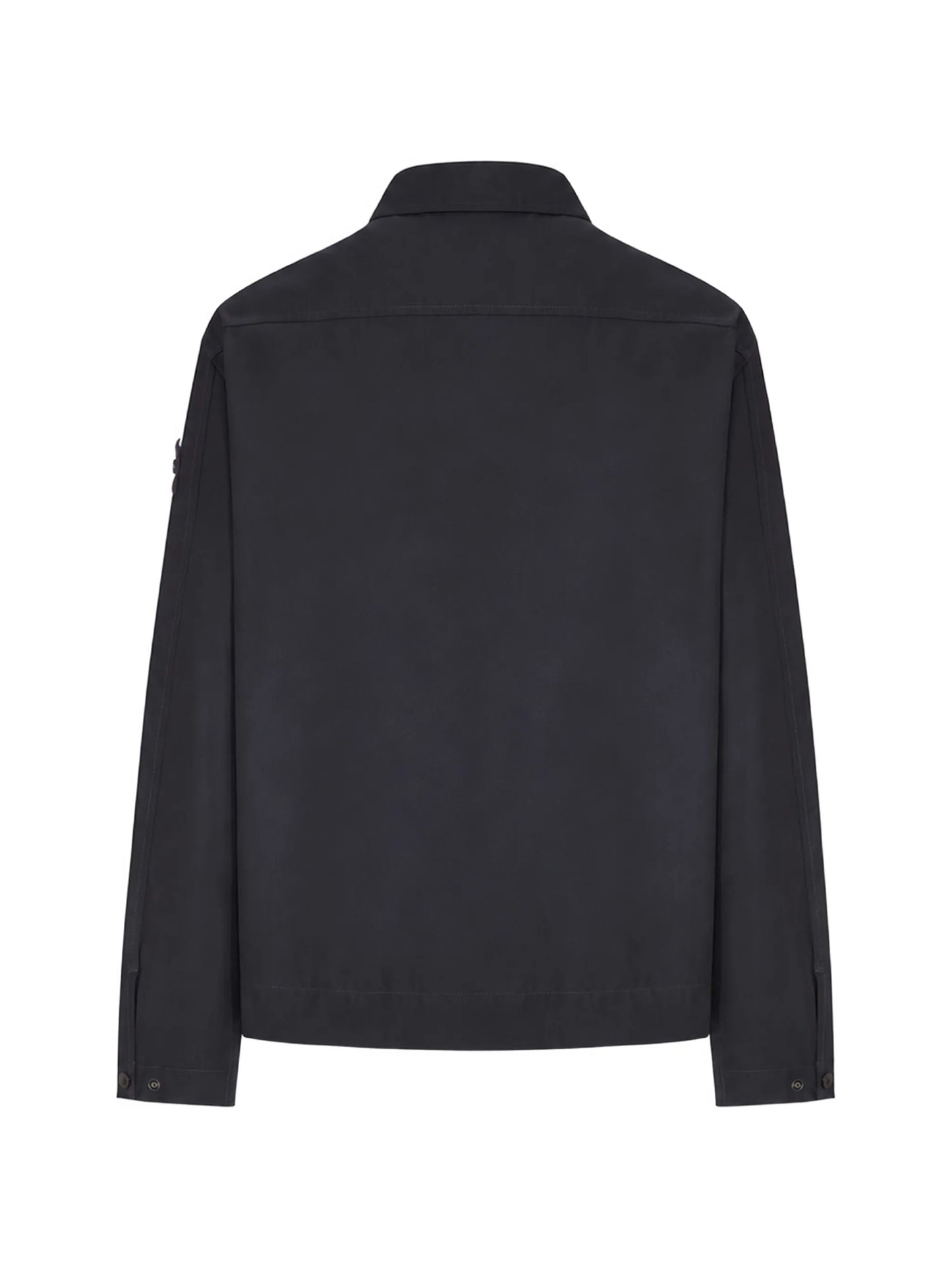 logo-patch zip-up shirt jacket