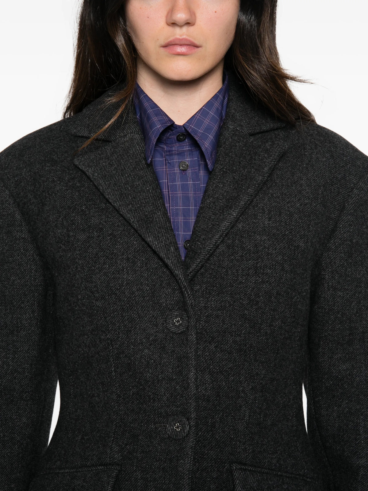 notched-lapel single-breasted coat