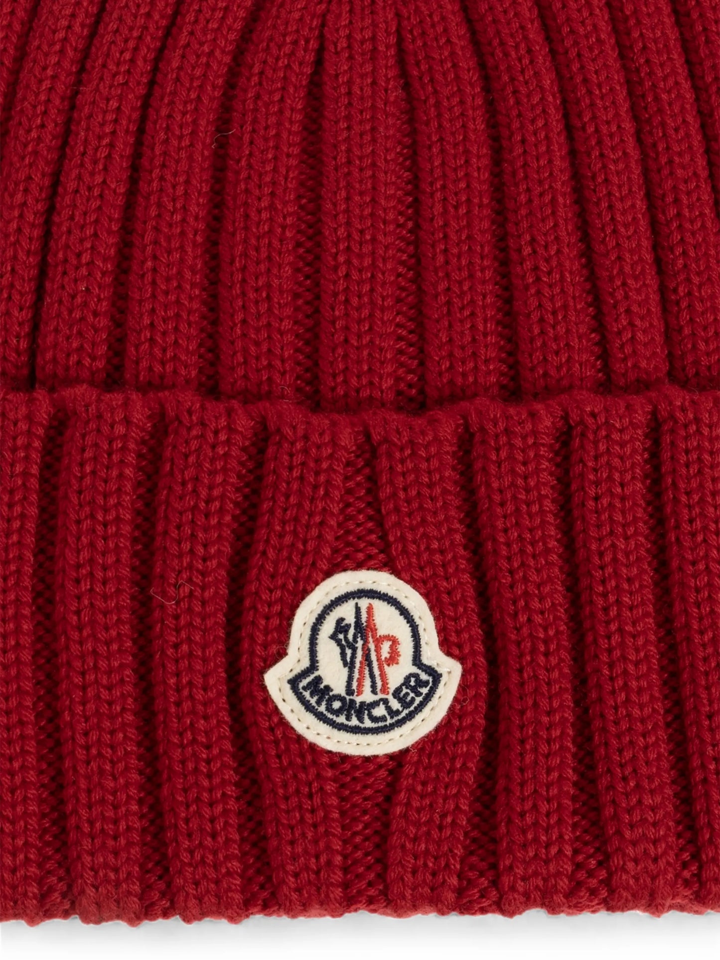 logo-patch ribbed-knit beanie hat