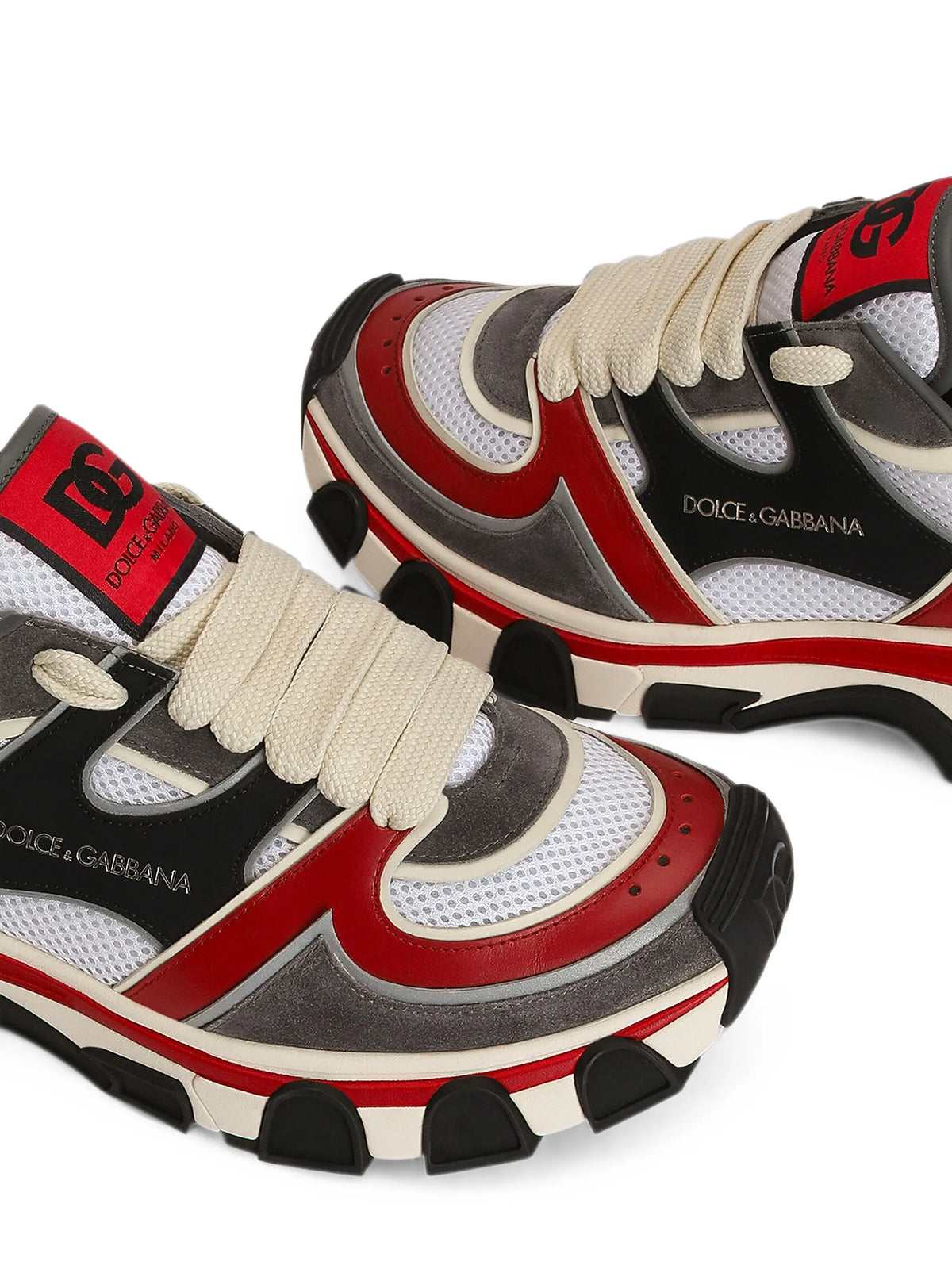 panelled mesh-detail low-top sneakers