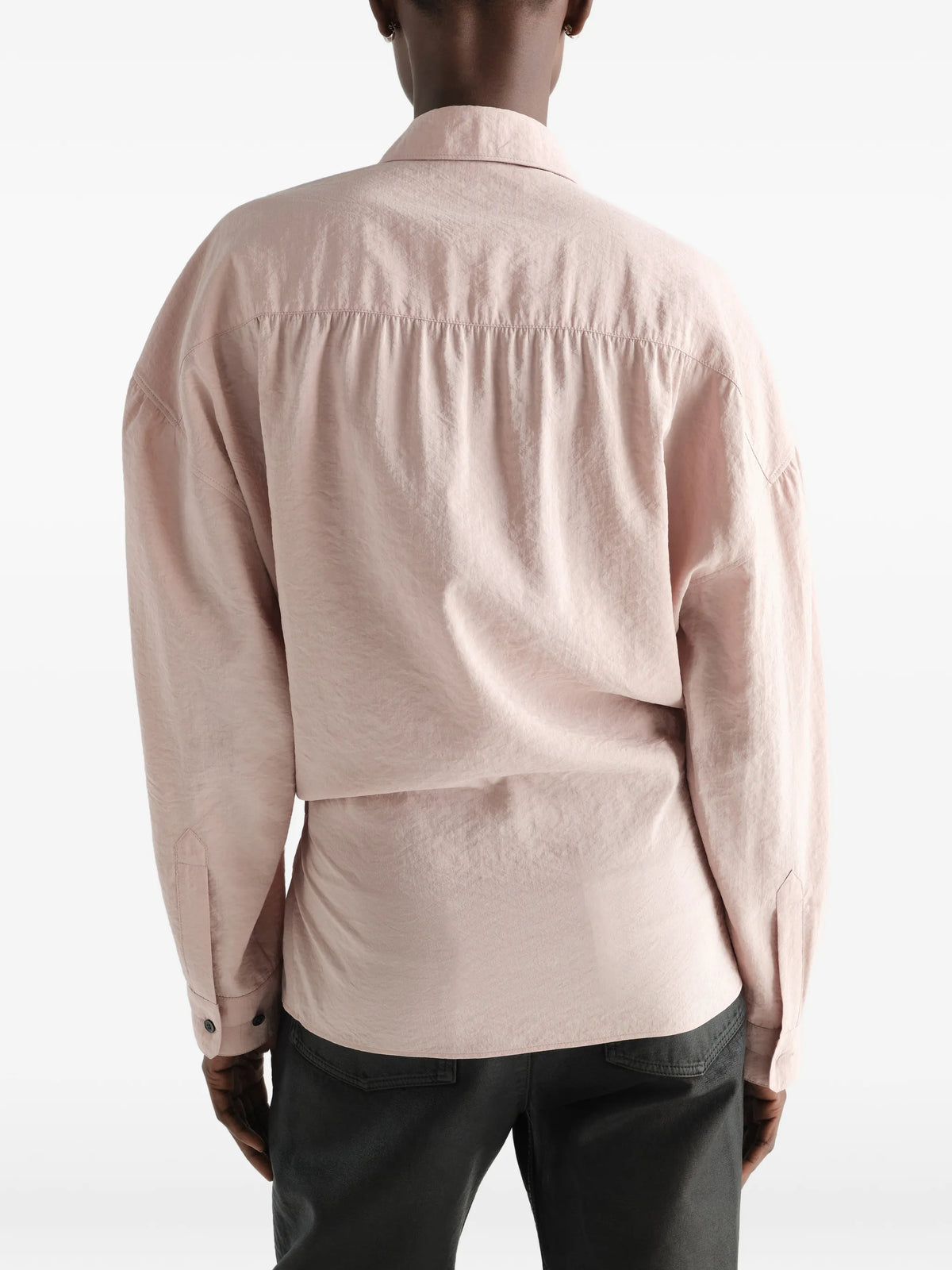 straight collar Twisted shirt in dry silk