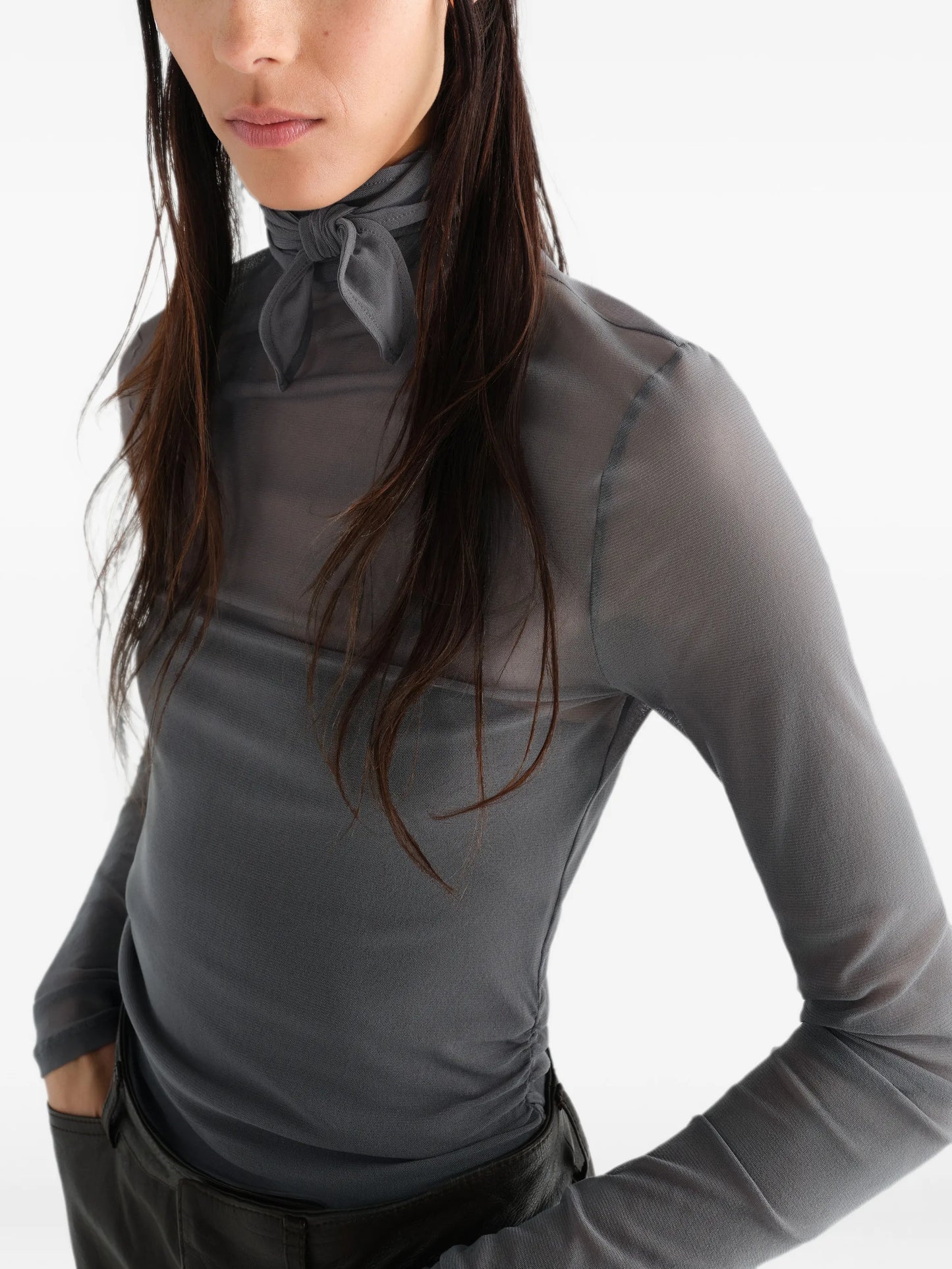 ballerina scarf top in mesh jersey