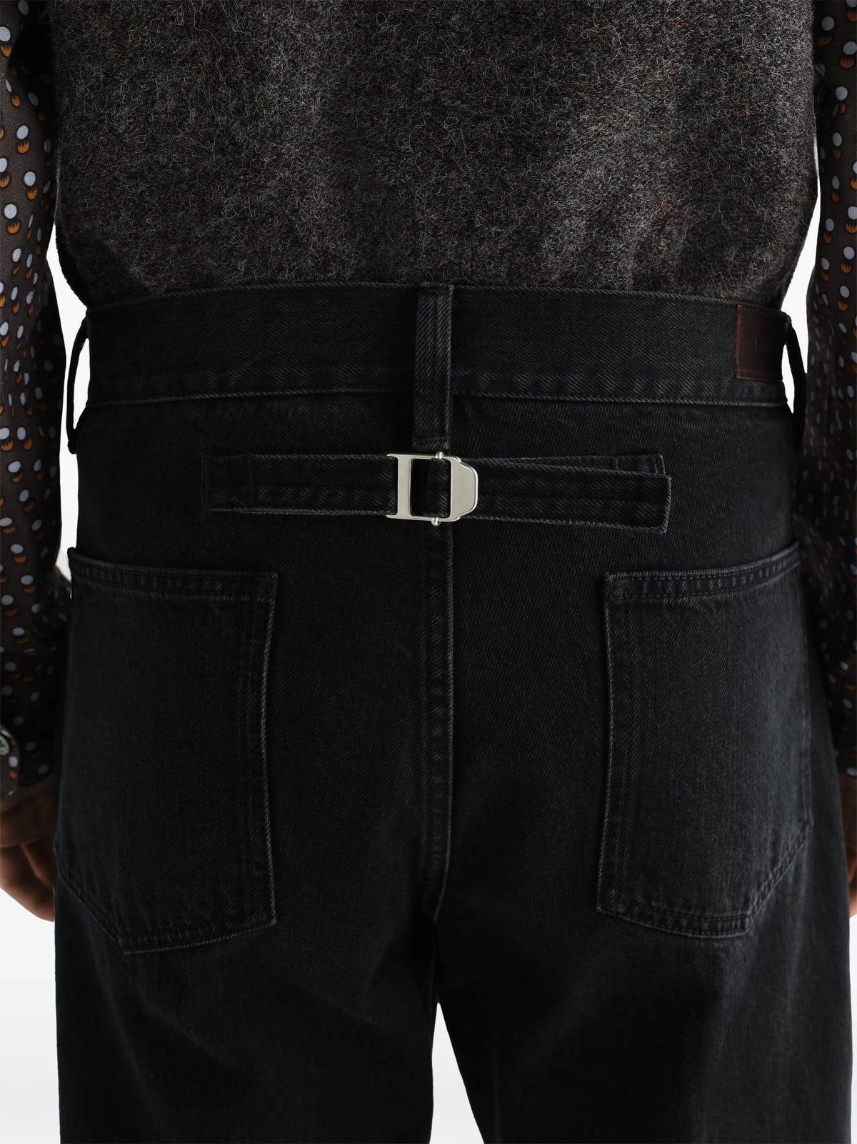 straight five-pocket pants in washed selvedge denim