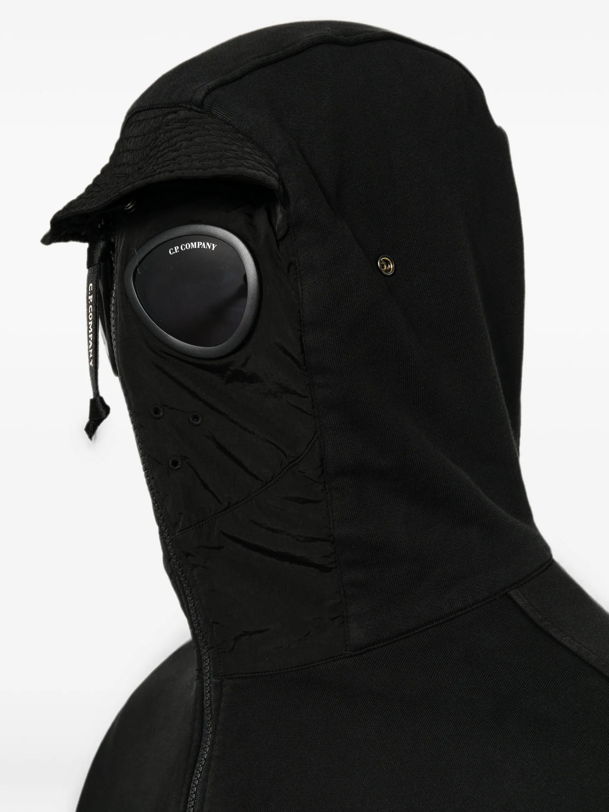 diagonal raised fleece mixed boxy hoodie