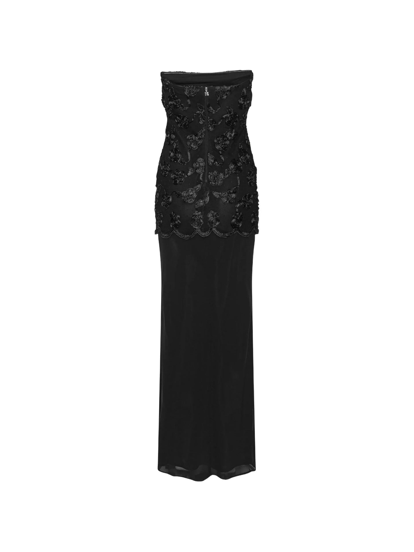 flower mesh maxi dress