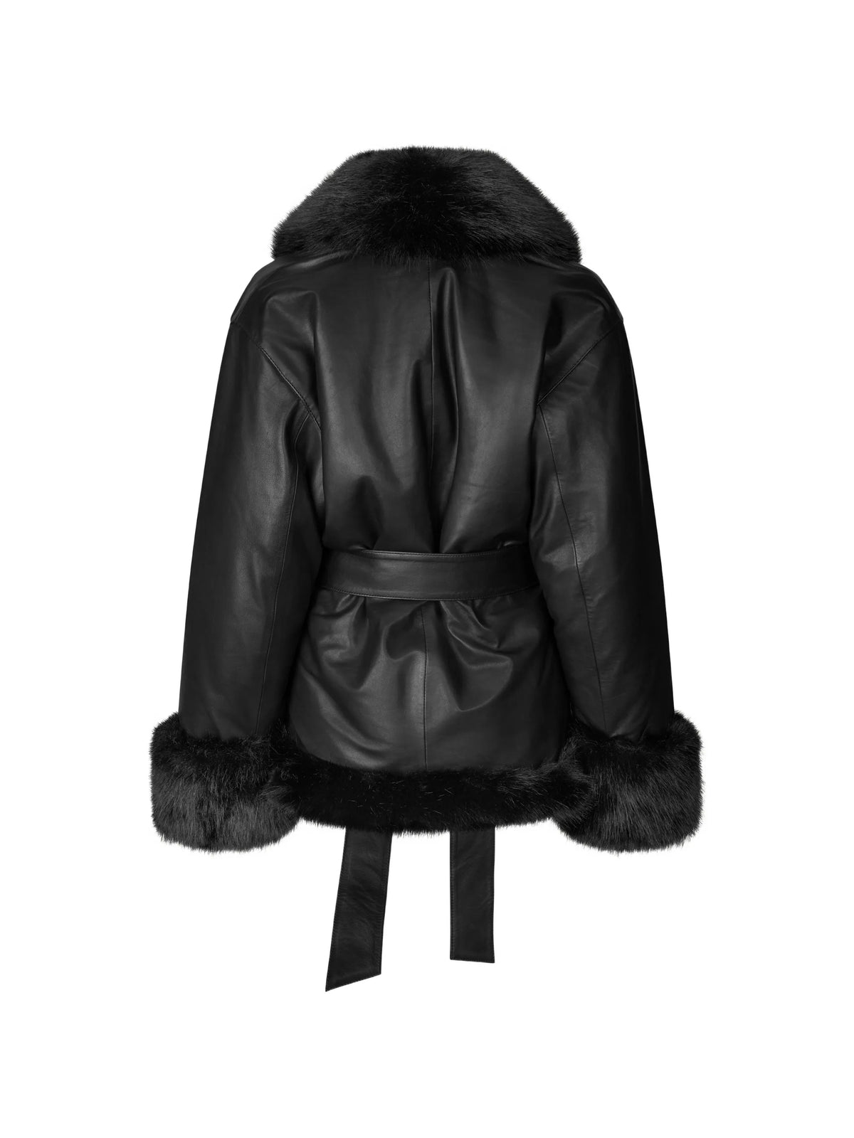 bonded leather jacket black