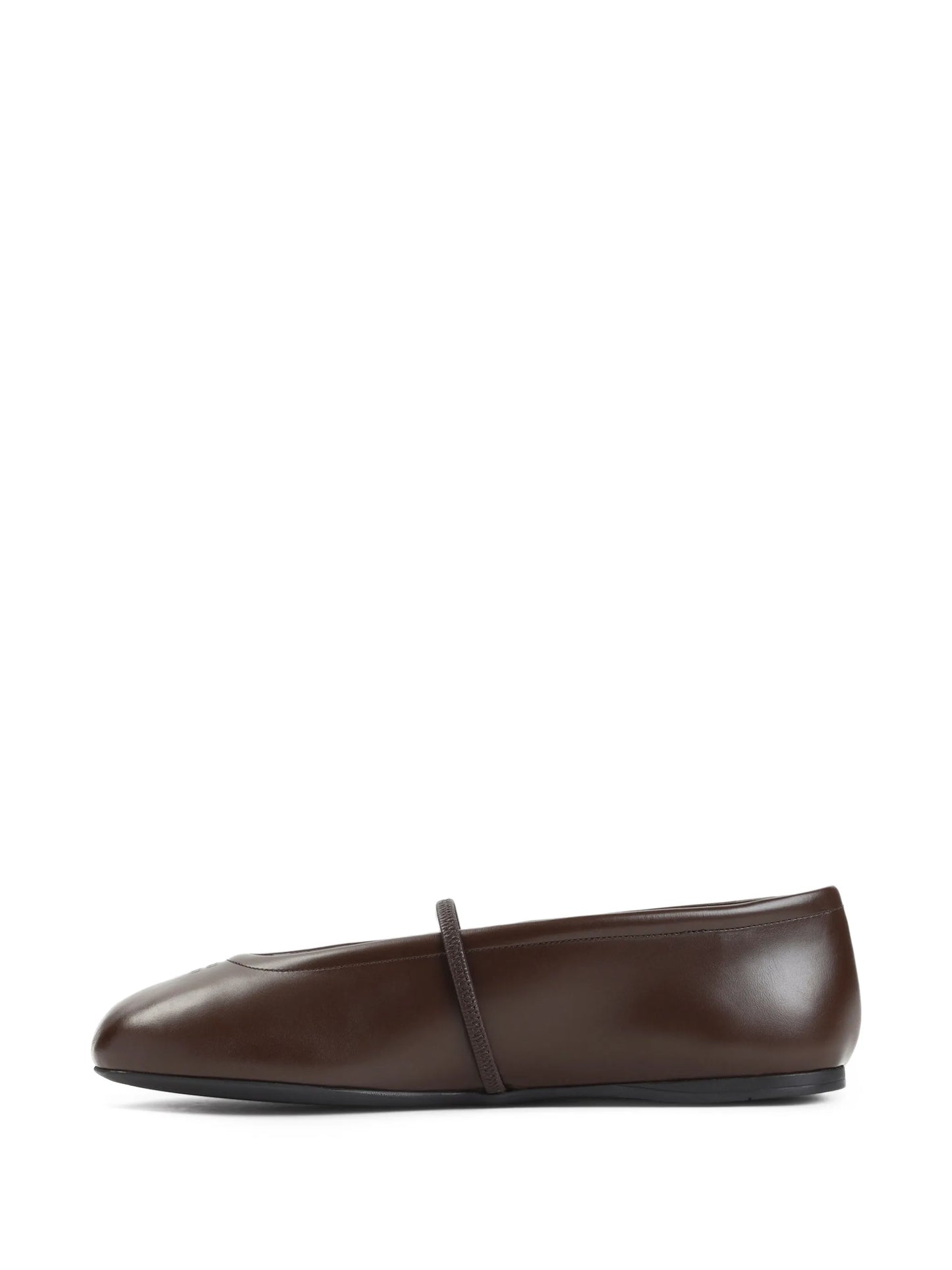 logo-embossed leather ballet flats