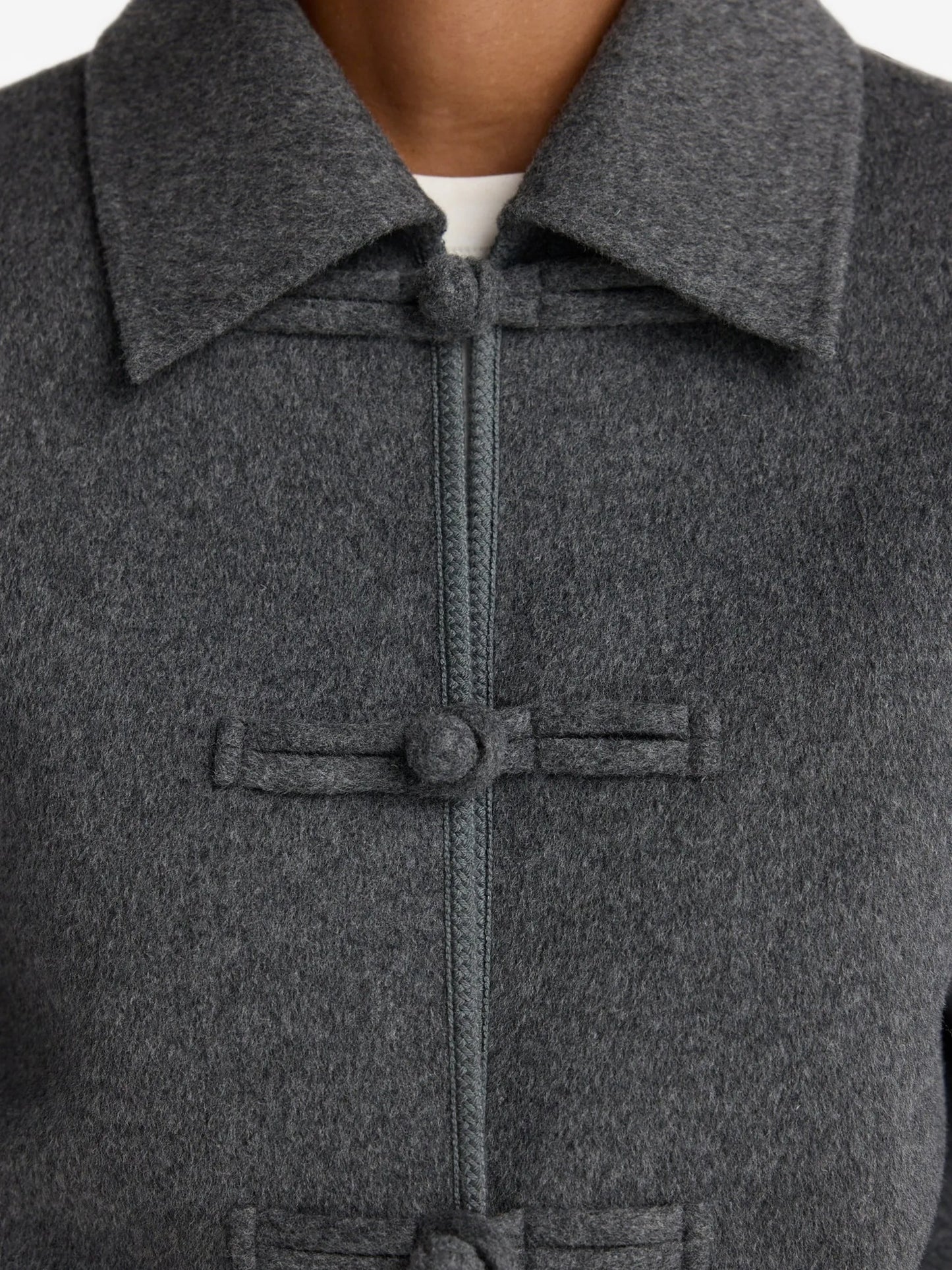 double-faced wool pankou closure jacket
