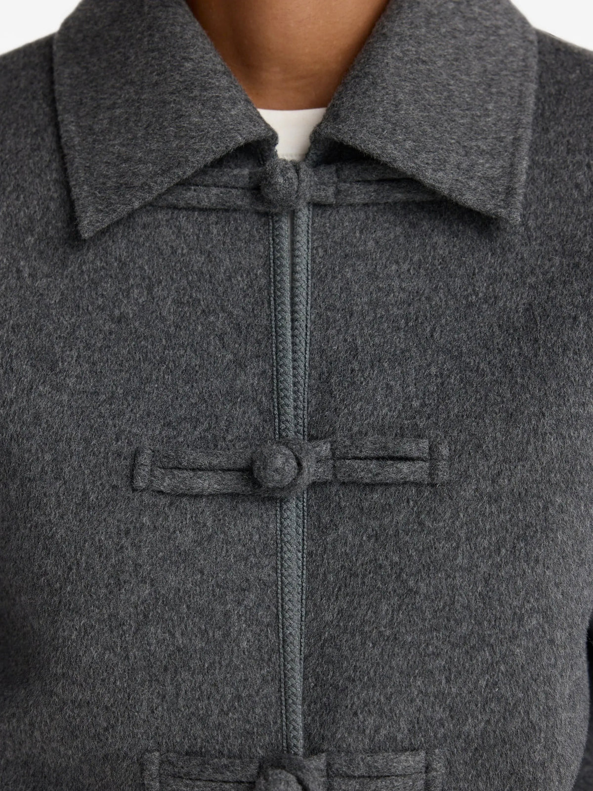 double-faced wool pankou closure jacket