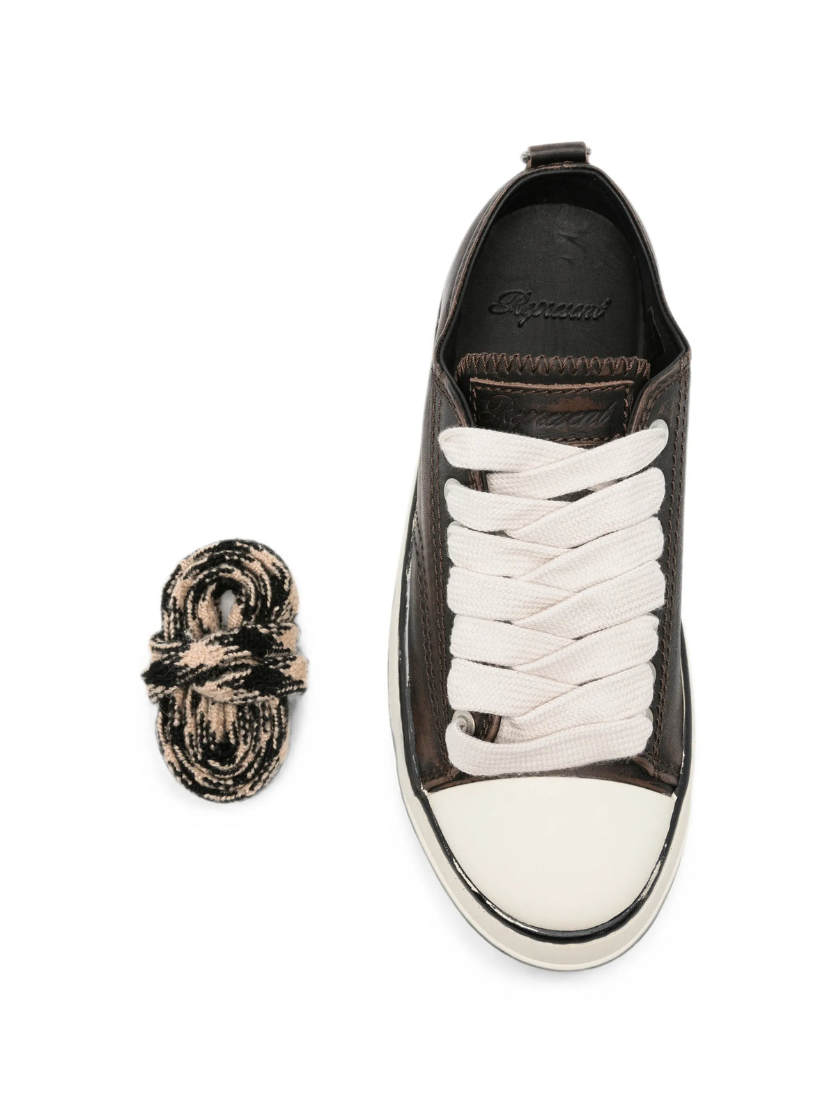 distressed leather sneakers