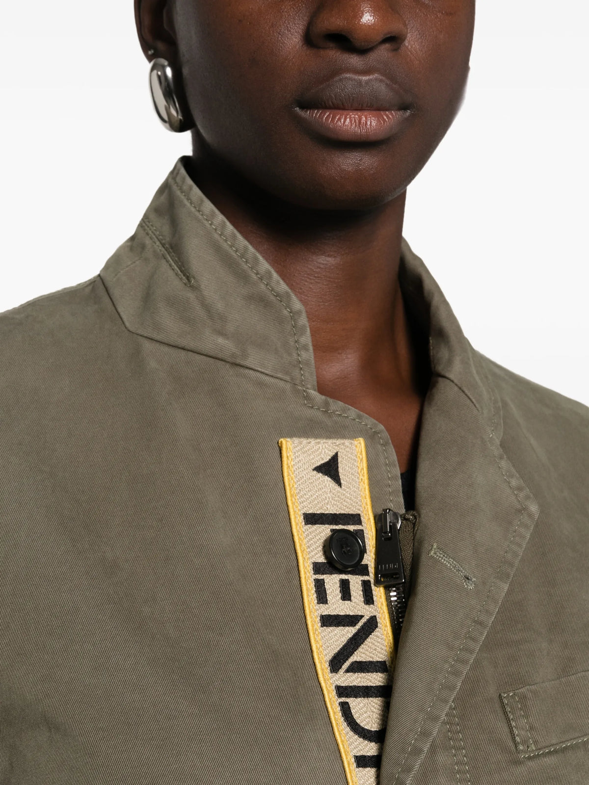 logo-print military jacket