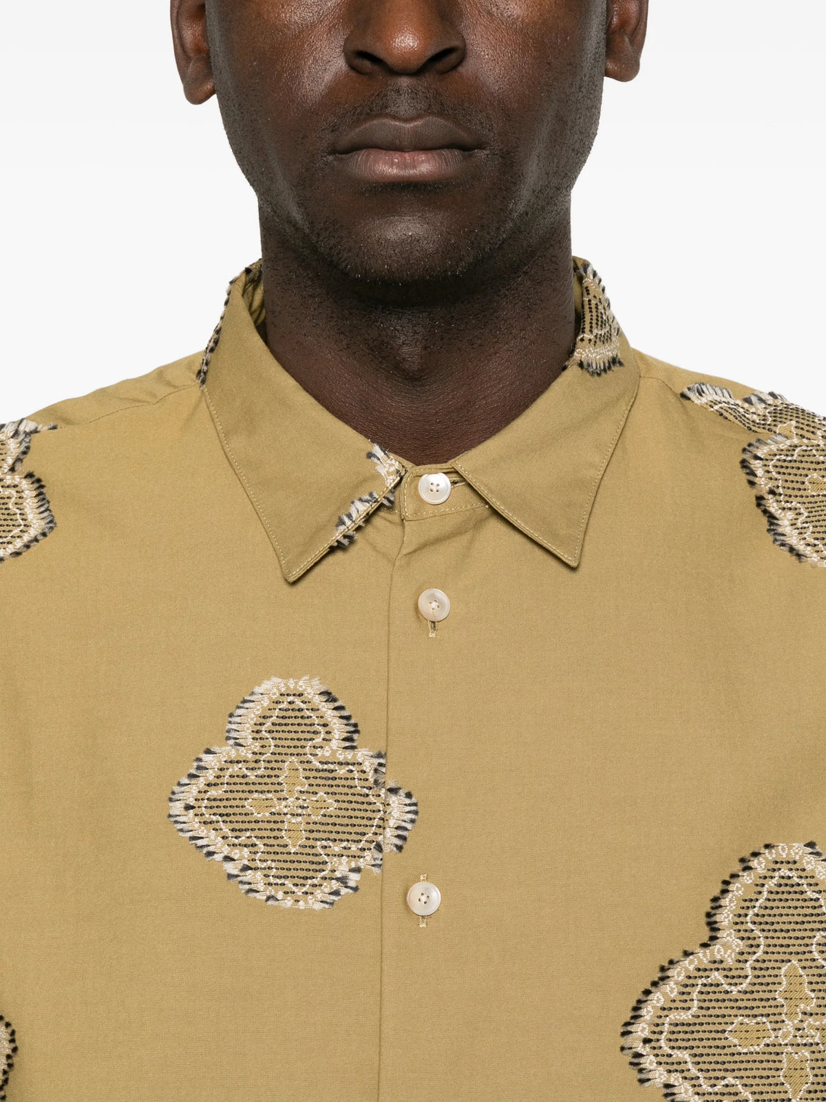 Derbin paisley-embroidered shirt
