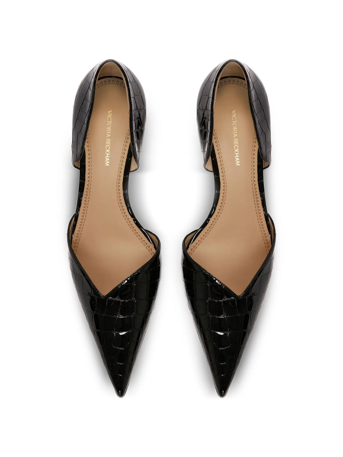 Victoria Angle D'Orsay pumps 55 black croc embossed leather