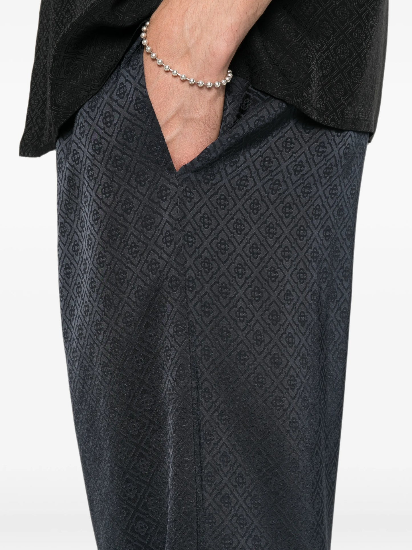 monogram-jacquard trousers