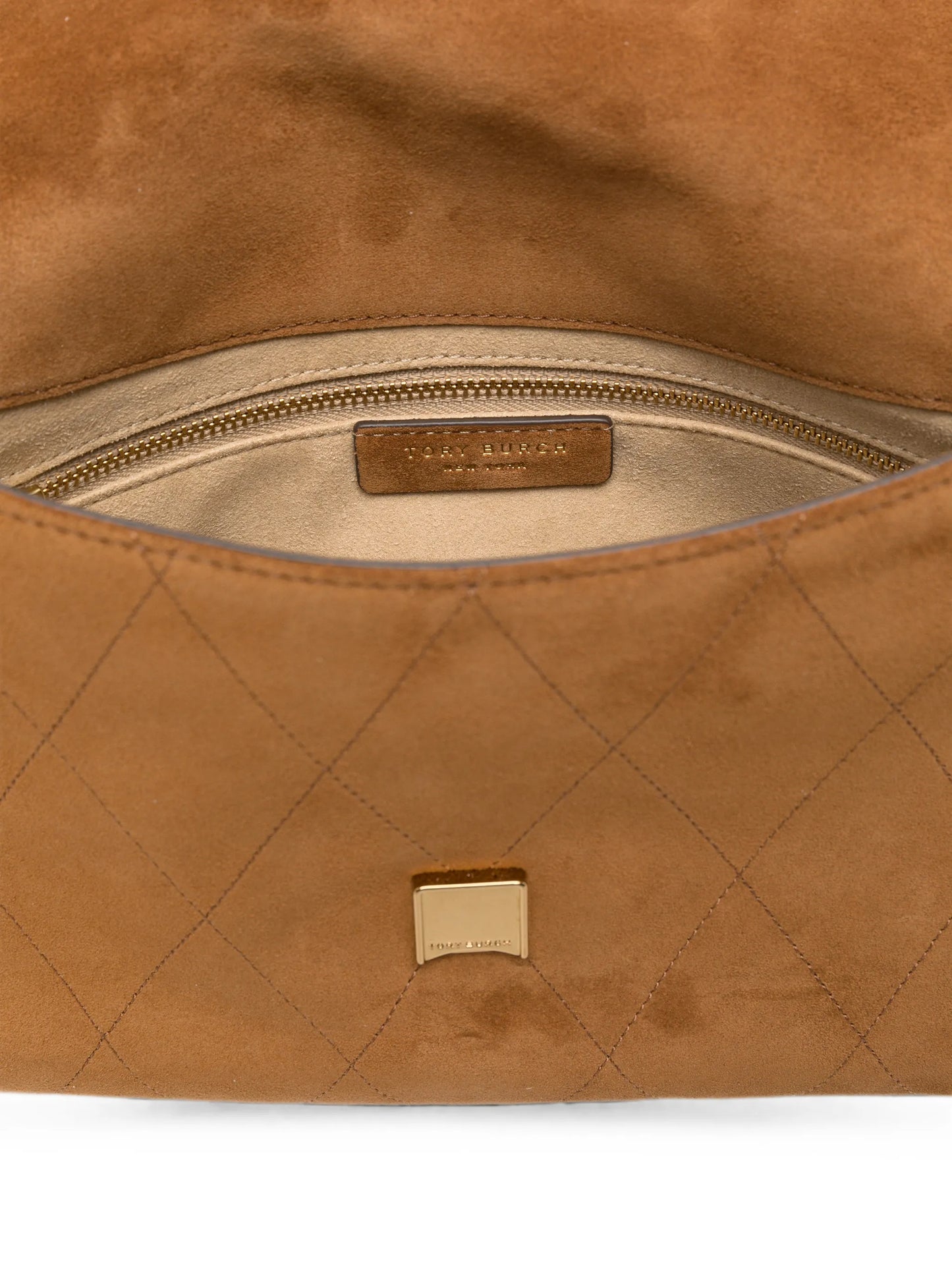 Charlie quilted suede shoulder bag