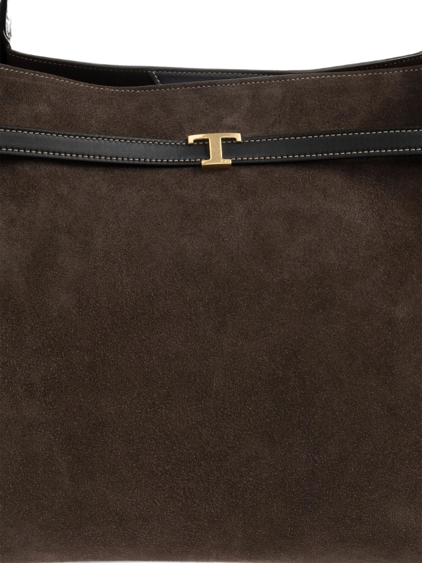 T Signature shopping bag in suede medium
