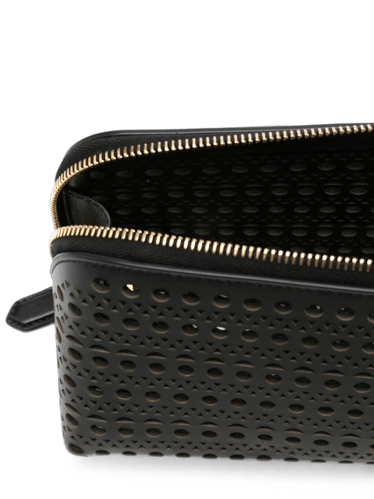 Delta laser-cut clutch bag
