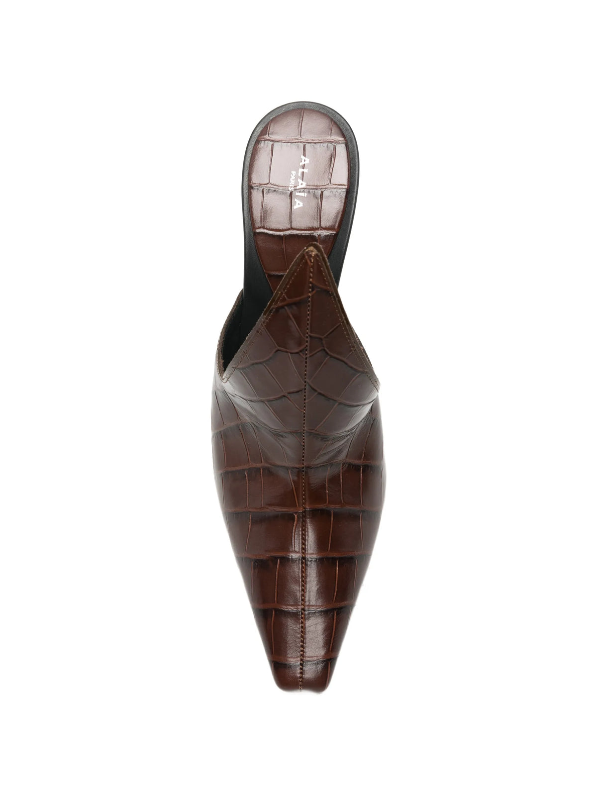 Court croc-effect leather mules