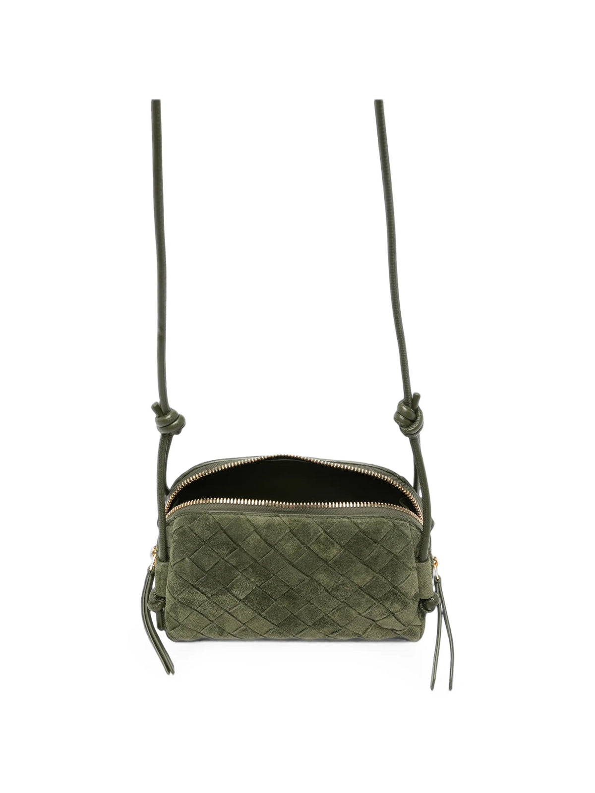 Intrecciato suede mini bag