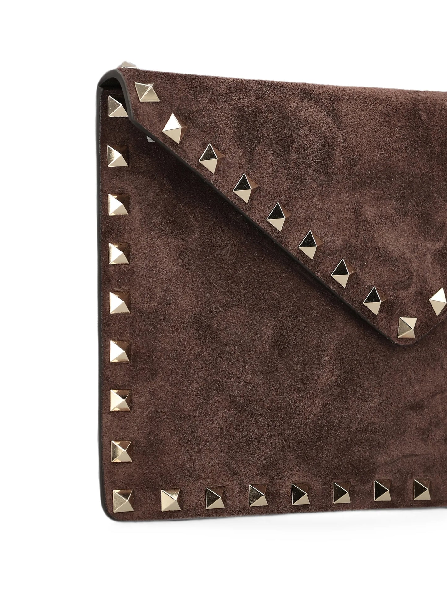 Rockstud suede clutch bag
