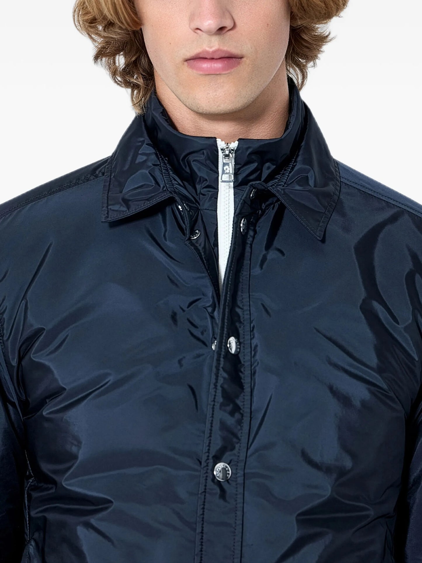 button-down elasticated-hem jacket