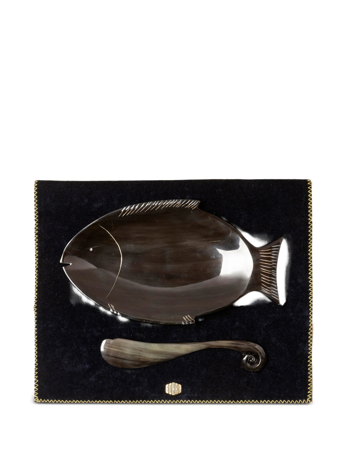 fish-shaped butter dish and knife set