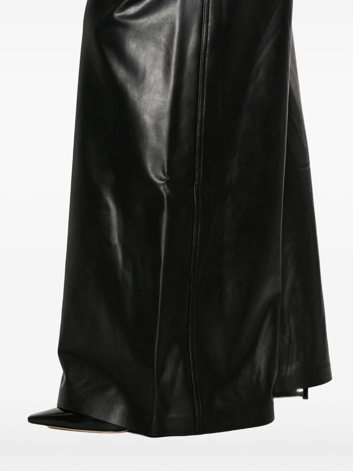 oversized faux-leather jeans